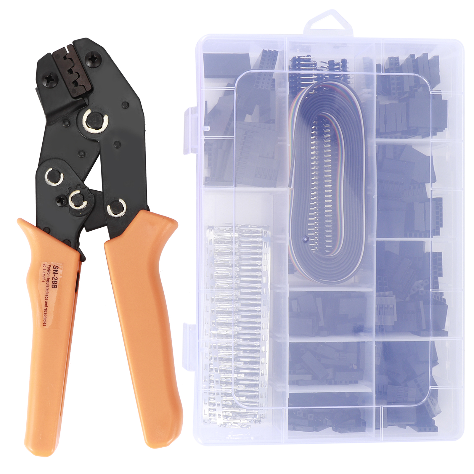 Professionelles Crimpwerkzeug + Komplettes Set Mit Xh2.54- Und Dupont-steckverbindern + Hochfester Stahl Für Kabel Von 0,1–1,0 Mm² Mit Koffer