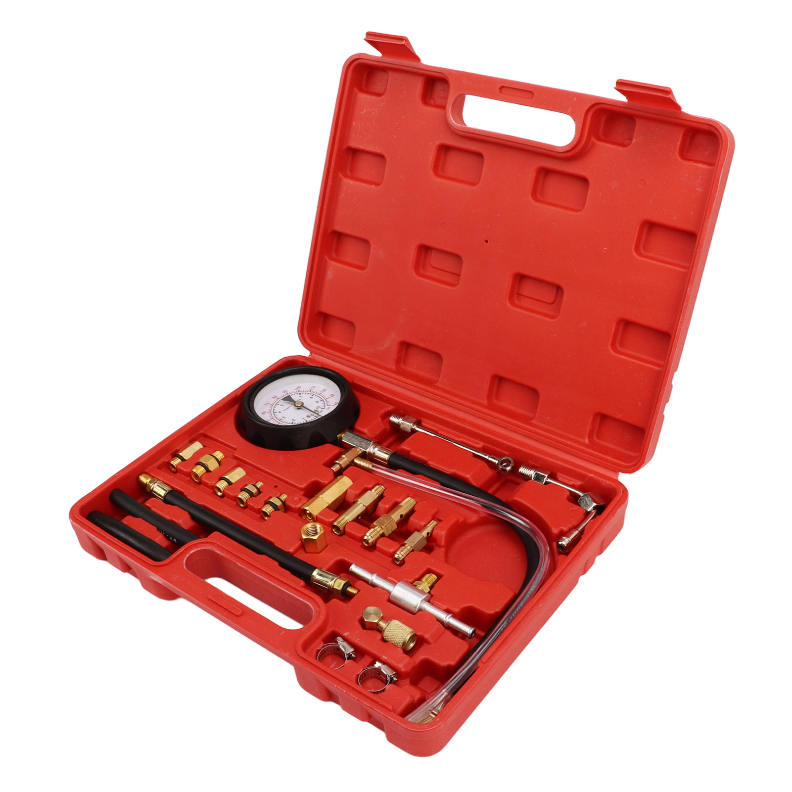 Kraftstoffdruckprüfset 0-140 Psi Doppelskalen-manometer 20-teilig Universaladapter M8-m14 Für Die Benzineinspritzdiagnose