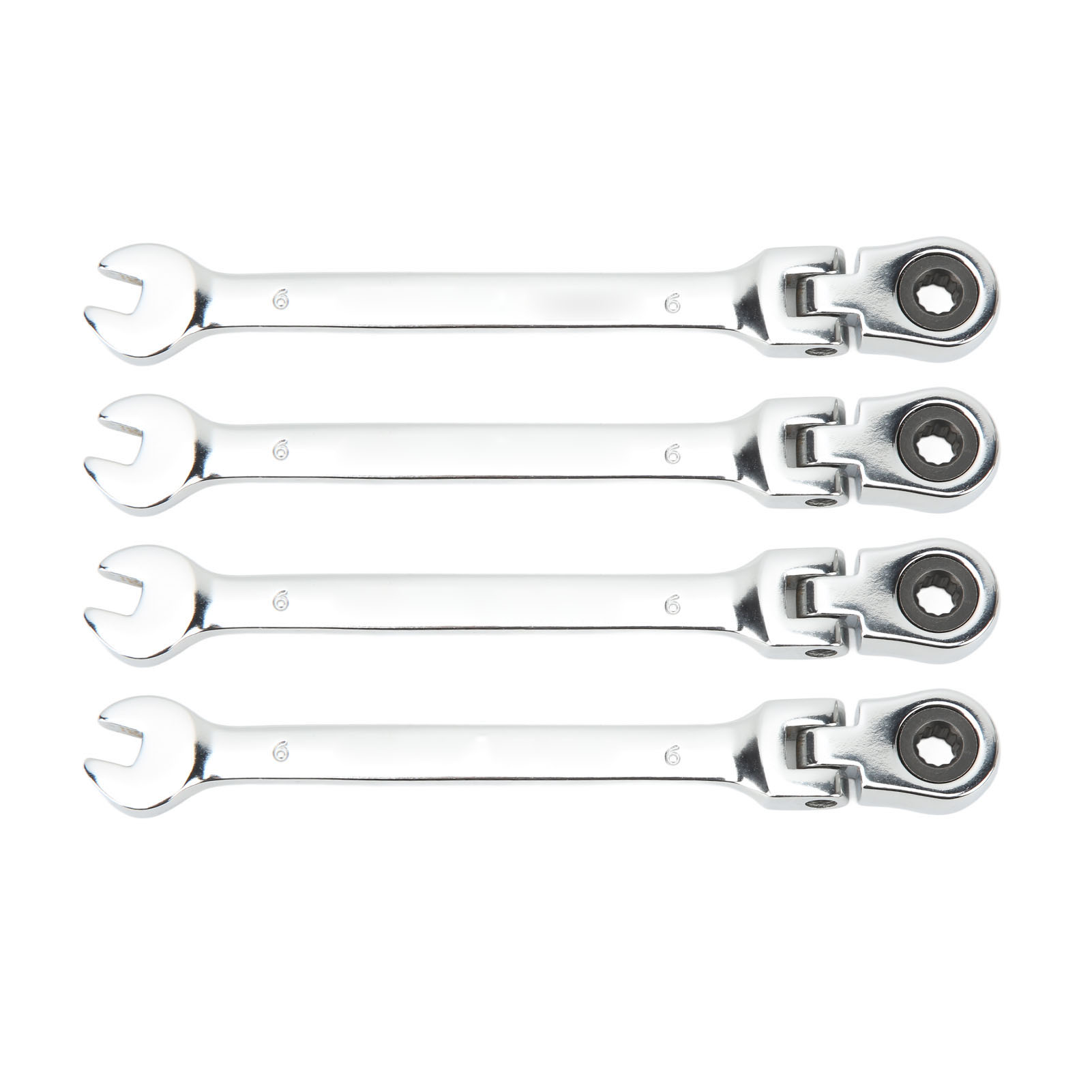 Schwenkbarer Ratschenschlüssel – 4er-set – 6 Mm – Chrom-vanadium-stahl – Doppelseitig – 5°-schmalratschen Für Enge Stellen