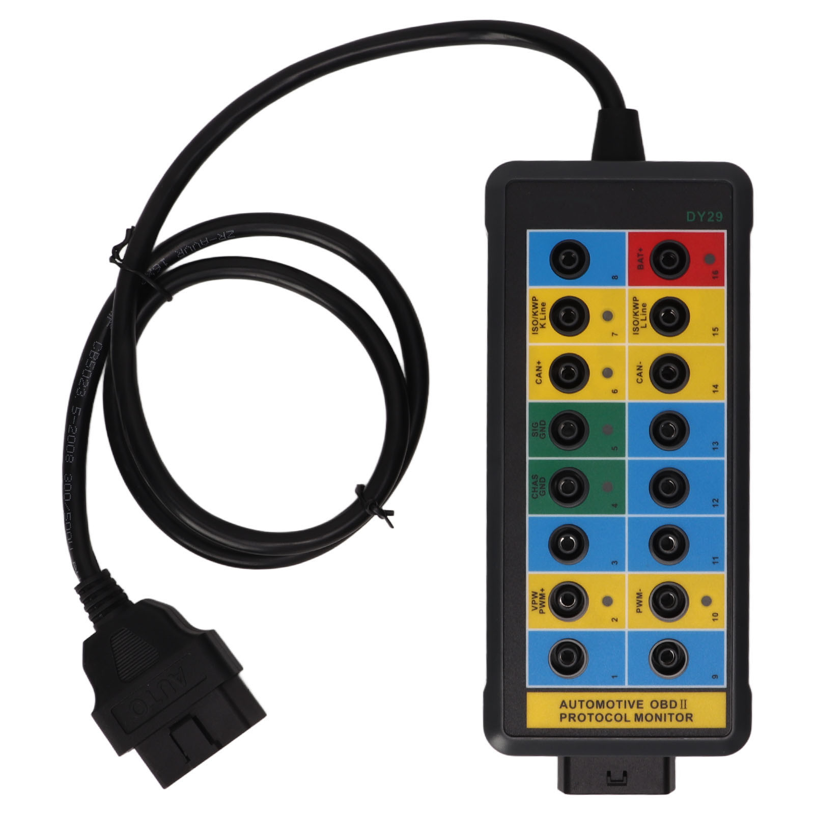 Toivize Dy29 Obd2 Adapter 16-polige Breakout-box Mit Led Und Bananensteckern Für Die Professionelle Fahrzeugdiagnose
