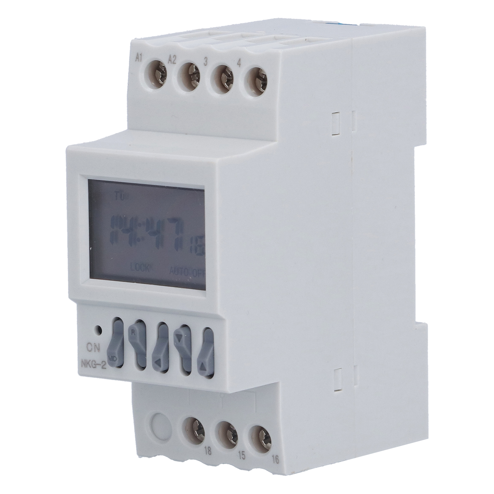Toivize Nkg-2 Din-schienen-zeitschaltuhr, 16 A, Genauigkeit ±1 S/tag, Mit Integriertem Wiederaufladbarem Lithium-akku Zur Lichtautomation