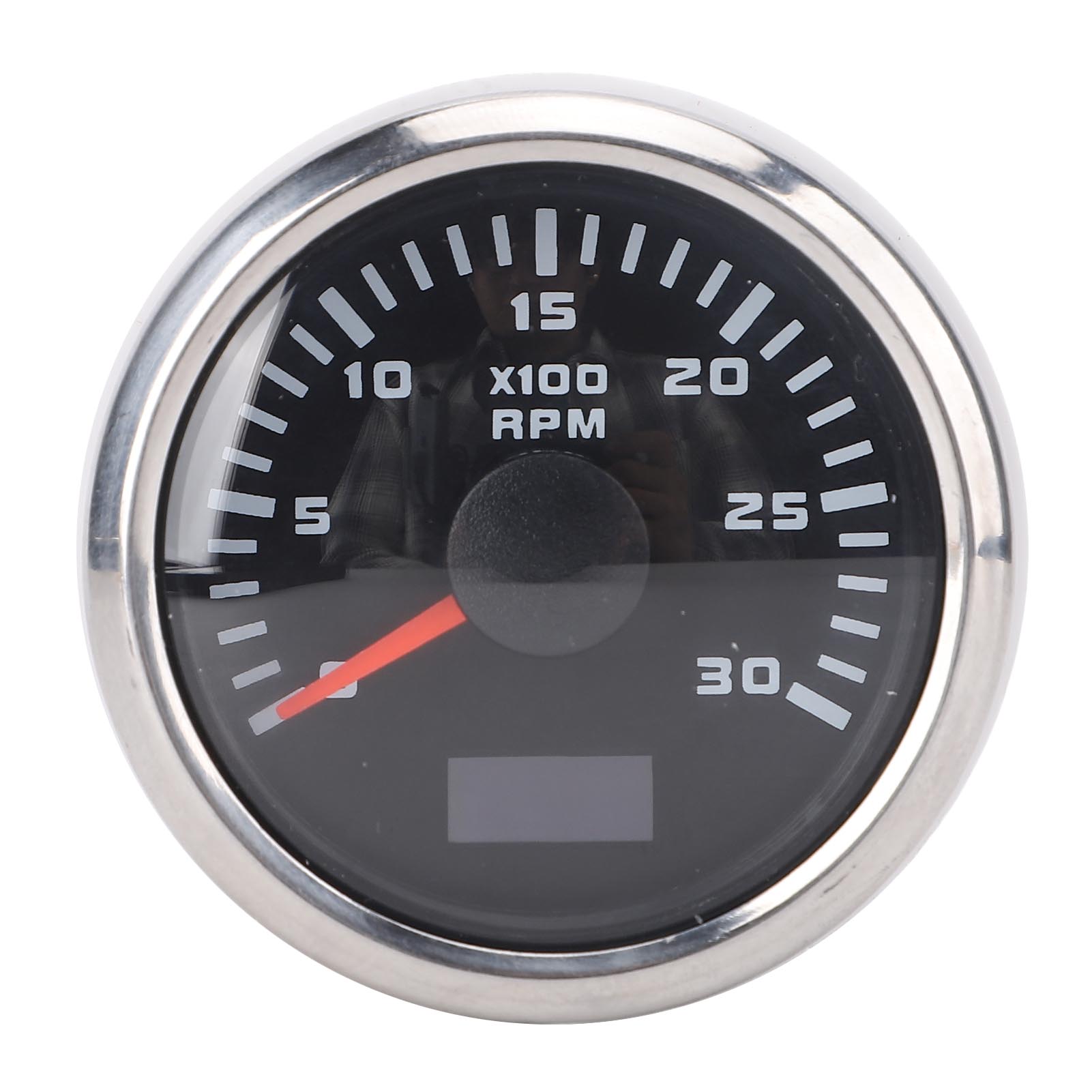 Toivize Cx6223 52mm 0-3000rpm Analoger Drehzahlmesser Mit Betriebsstundenzähler Und 7-farbiger Led-hintergrundbeleuchtung Für Fahrzeuge