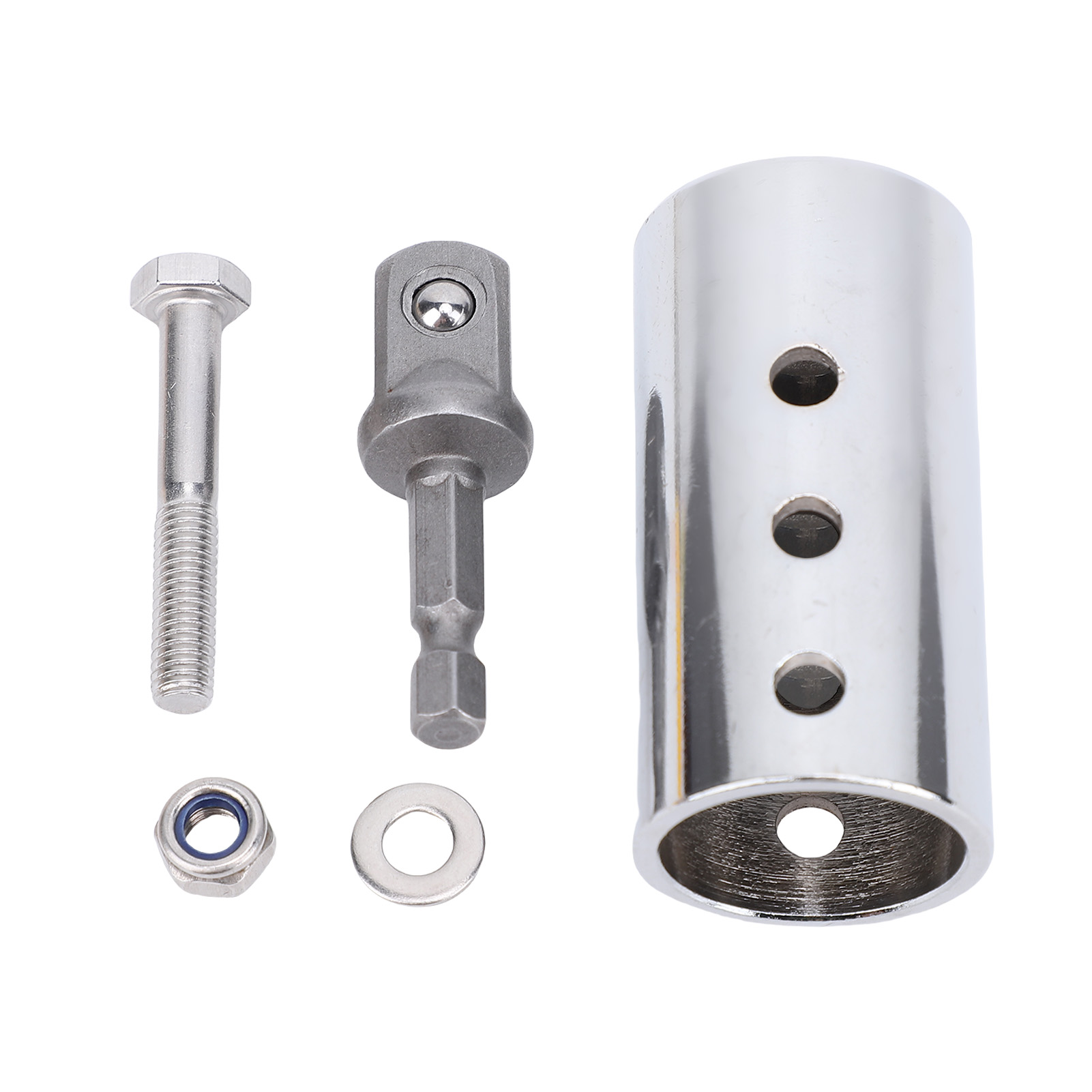 Ortmann Edelstahl-seilwindenadapter 1" Auf 1/2" Für Elektrische Bohrmaschinen, 5-teiliges Robustes Und Korrosionsbeständiges Set