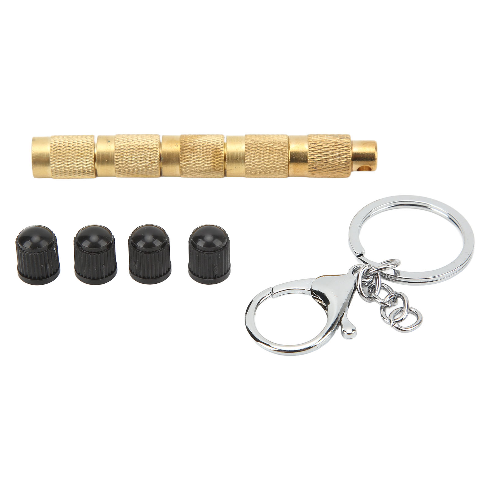4-in-1-reifenfüller Aus Massivem Messing Für Pkw Und Geländewagen – Präzise, Tragbar Und Robust Mit Integriertem Schlüsselanhänger