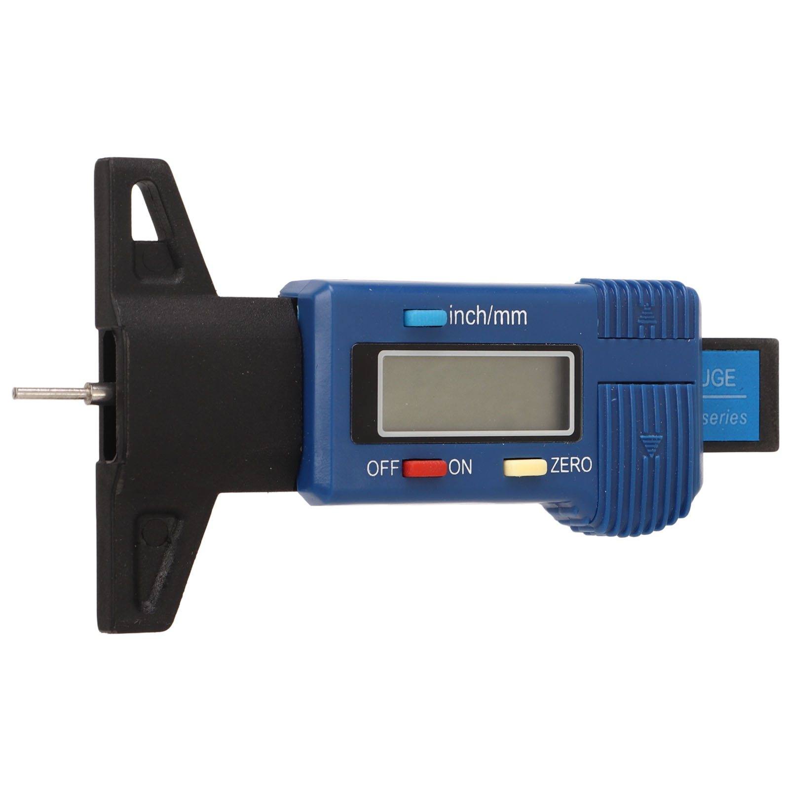 Digitales Profiltiefenmessgerät 0-25,4 Mm – Blau Hinterleuchtetes Lcd-display, Robuste, Verchromte Stahlsonde Für Auto- Und Motorradreifen