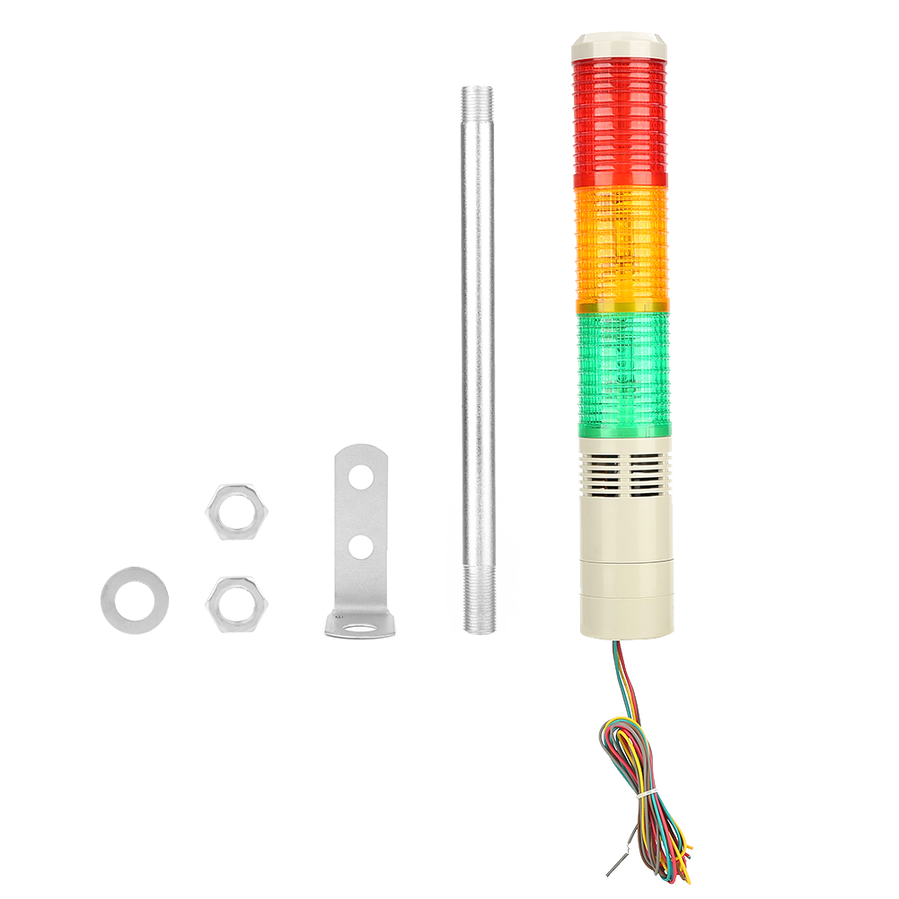 Led-alarmanzeige Mit Sirene Bem-50-3u-d 220 V Ac 50 Mm, Dreifarbig (rot, Grün, Gelb), Integrierter Summer, Robustes Gehäuse Aus Pc- Und Abs-metall
