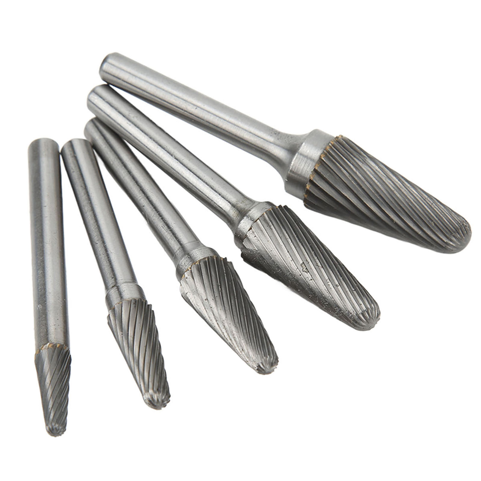Toivize 5 Stück L-förmige Hartmetallfräser, 6 Mm Schaft, Einschneidig, Zum Schleifen Von Metall Und Holz, Schruppen, Schlichten, Professionell