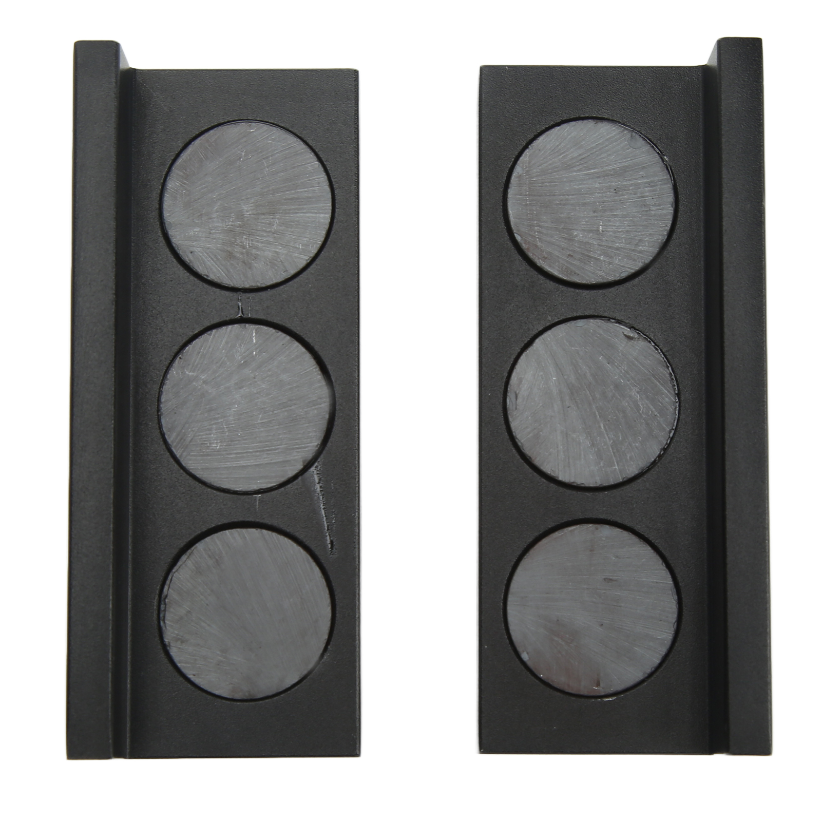Magnetische Schraubstockauflagen – 2er-set – Schwarzes Aluminium-vollmaterial Mit Rillen, 103 X 41 Mm – Werkstückschutz Und Universelle Schraubstockbefestigung