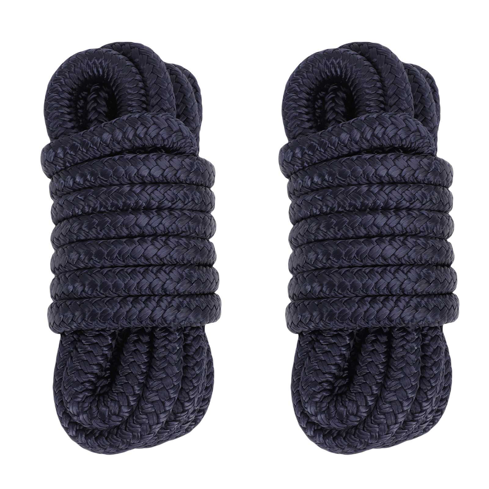 Toivize Doppelt Geflochtenes Nylon-festmacherseil 12,7 Mm X 4,5 M Marineblau 2er-pack Mit Ösen, Sofort Einsatzbereit Für Boote