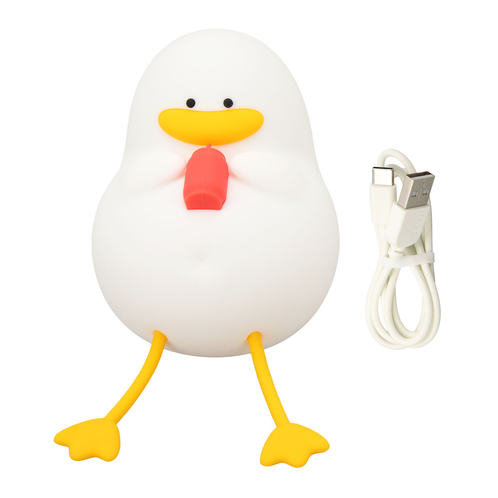 Wiederaufladbare Silikon-enten-nachtlampe, Usb-anschluss, 3 Helligkeitsstufen, Warmes Rgb-licht, 30-minuten-timer, Sanftes Ambiente Fürs Babyzimmer