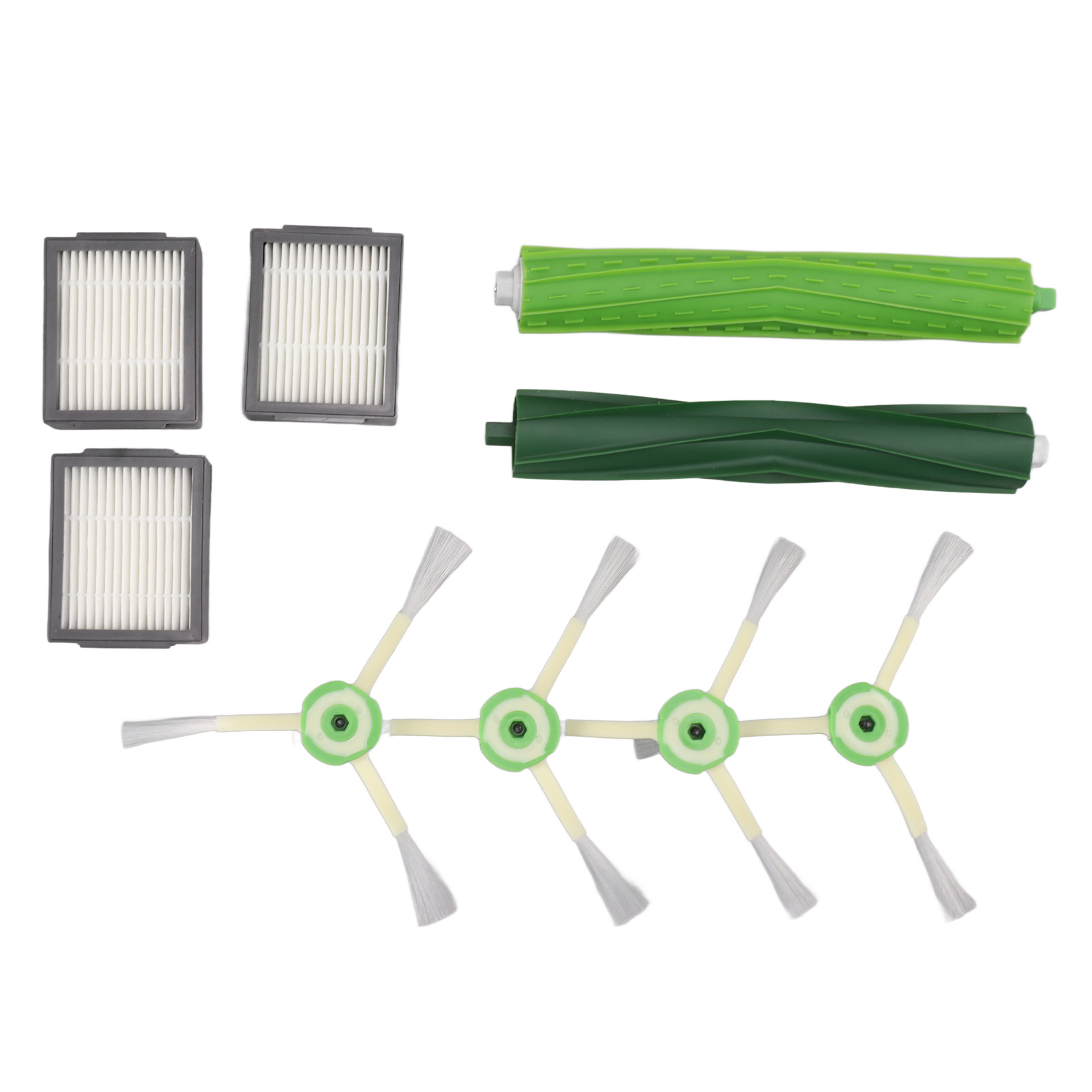 Ersatzteilset Für Roomba I7 E5 E6 – 2 Hauptbürsten, 3 Hepa-filter, 4 Seitenbürsten Aus Silikon Und Abs