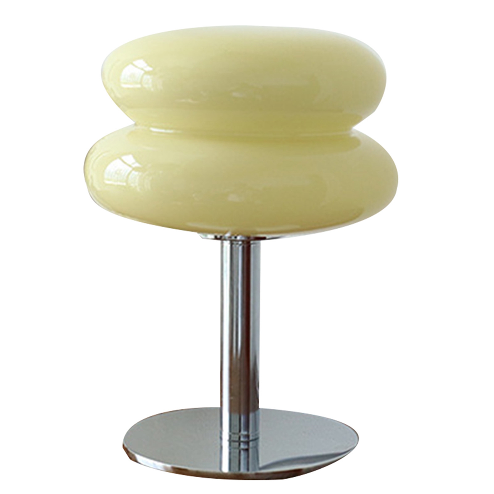 Beige, Törtchenförmige Designer-schreibtischlampe Aus Glas, Sanftes, Flimmerfreies Licht, Eleganter Skandinavischer Stil Für Schlafzimmer Oder Büro
