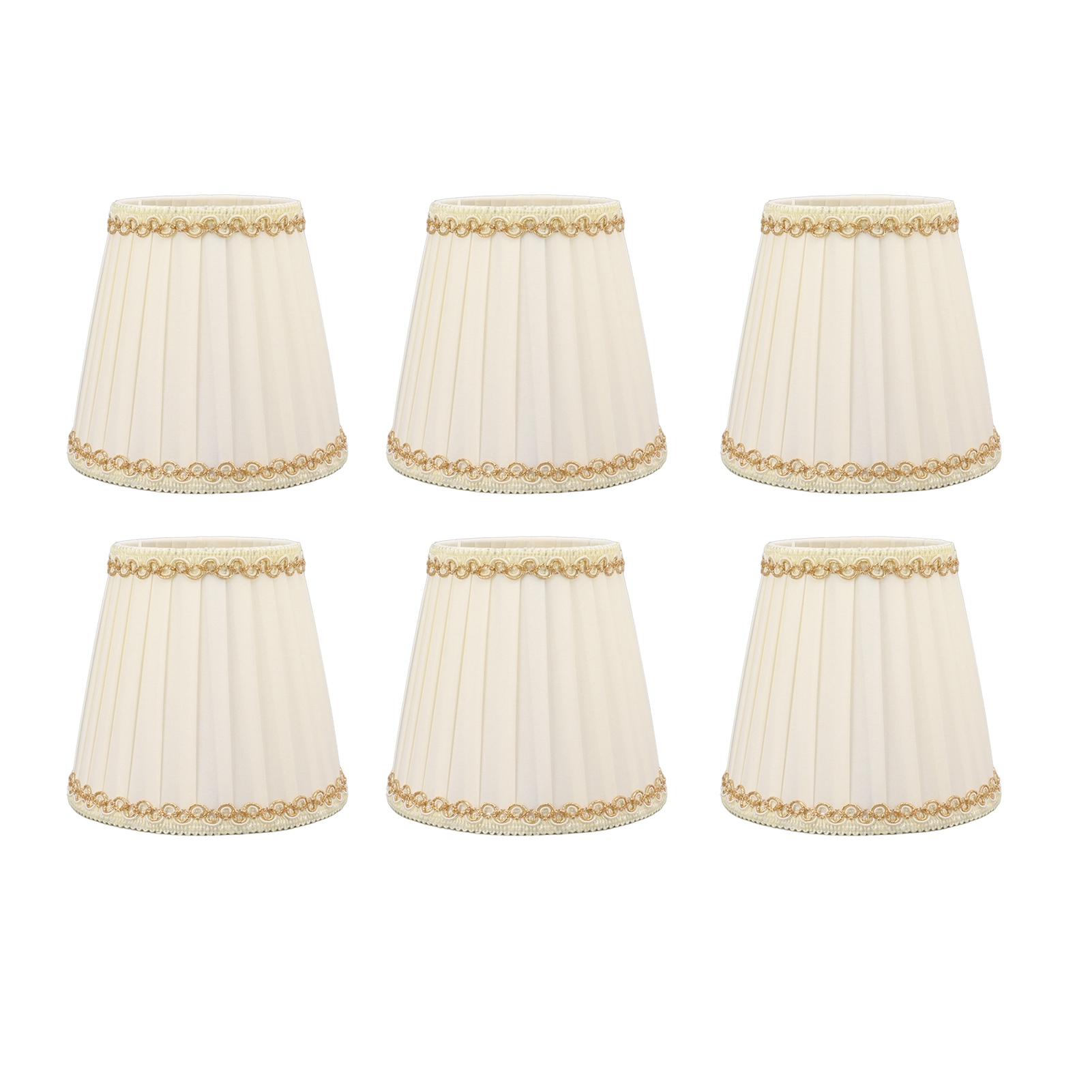 Set Mit 6 Modernen, Aufsteckbaren Stofflampenschirmen Mit E14-fassung, 9 X 14 X 13 Cm