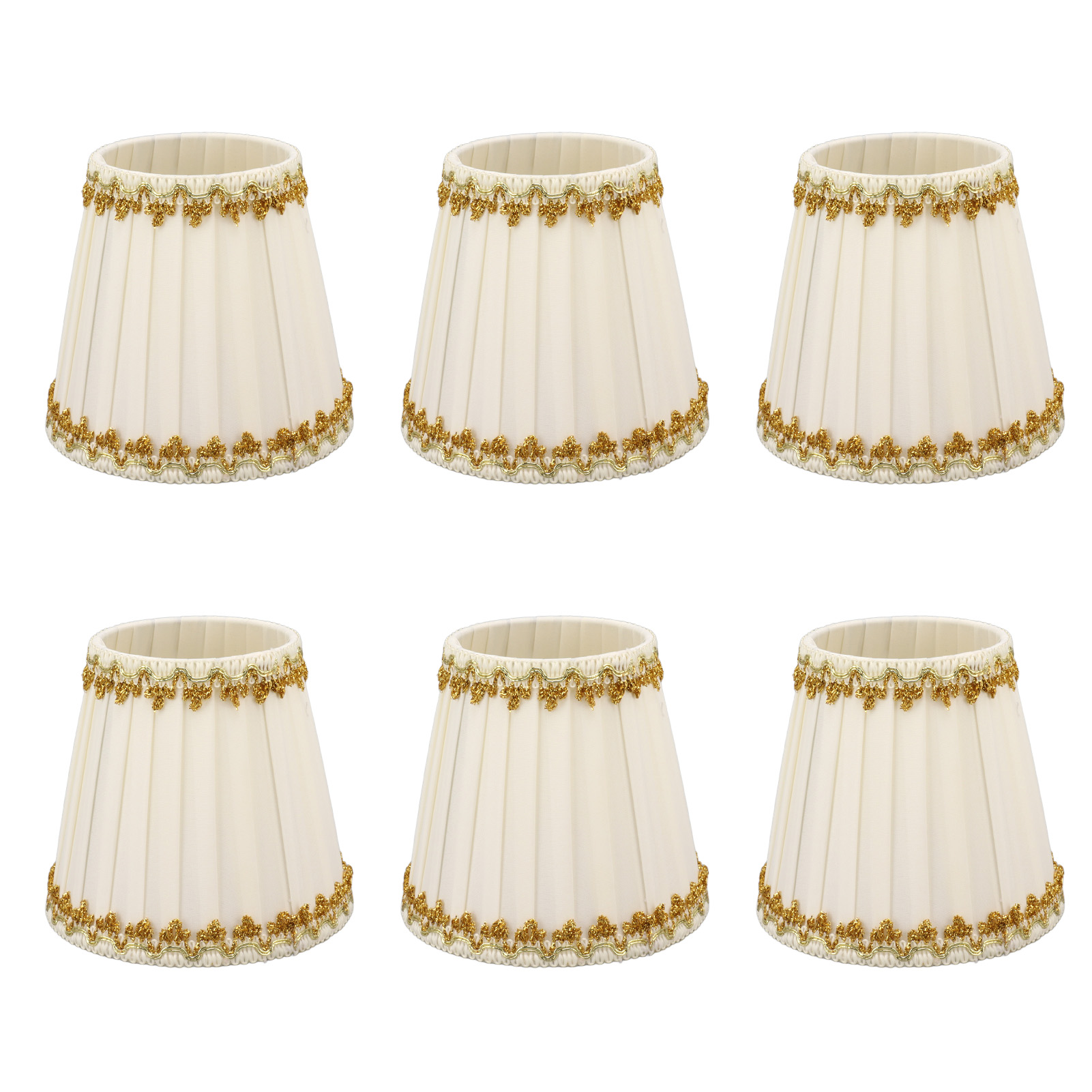 6er-set E14-stofflampenschirme, Modernes, Schlichtes Design, Durchmesser 9–14 Cm, Höhe 13 Cm, Werkzeuglose Clipbefestigung, Ideal Für Wohnzimmer, Schlafzimmer Und Büro, Klares Design