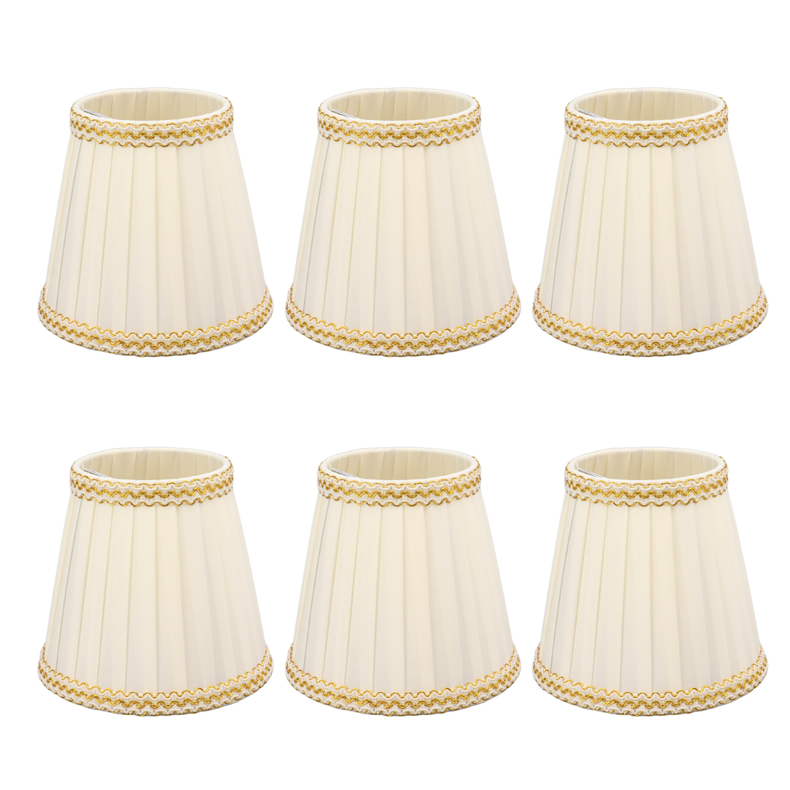Set Mit 6 E14 Toivize Zylindrischen Leinenlampenschirmen 9-14 Cm