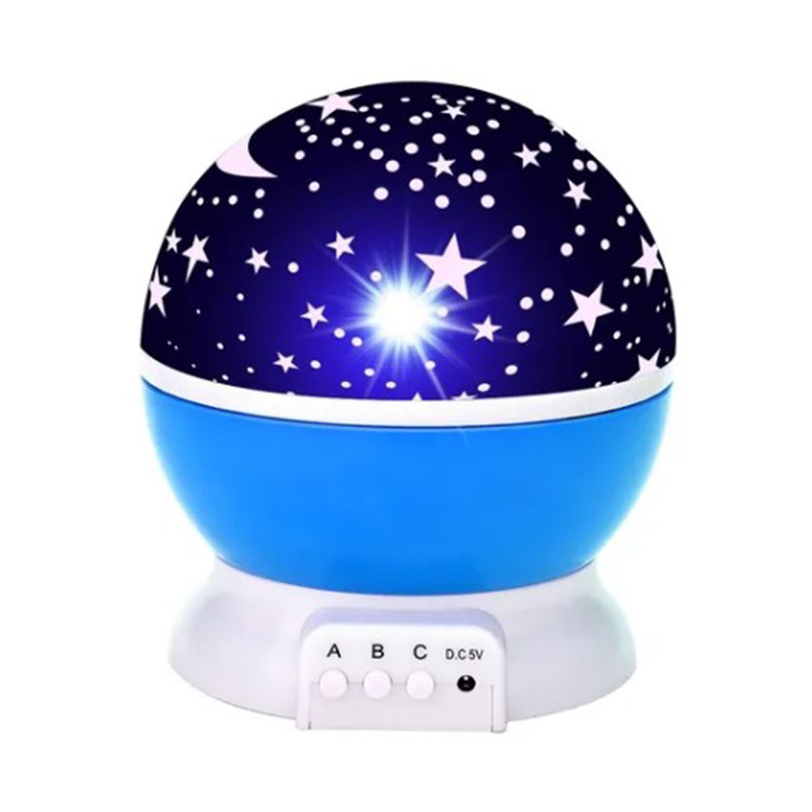 Rotierender Led-sternenprojektor – Blau – Abs – 12 X 12 X 13,5 Cm – Ultrahelles, Romantisches Nachtlicht Für Eine Beruhigende, Himmlische Atmosphäre