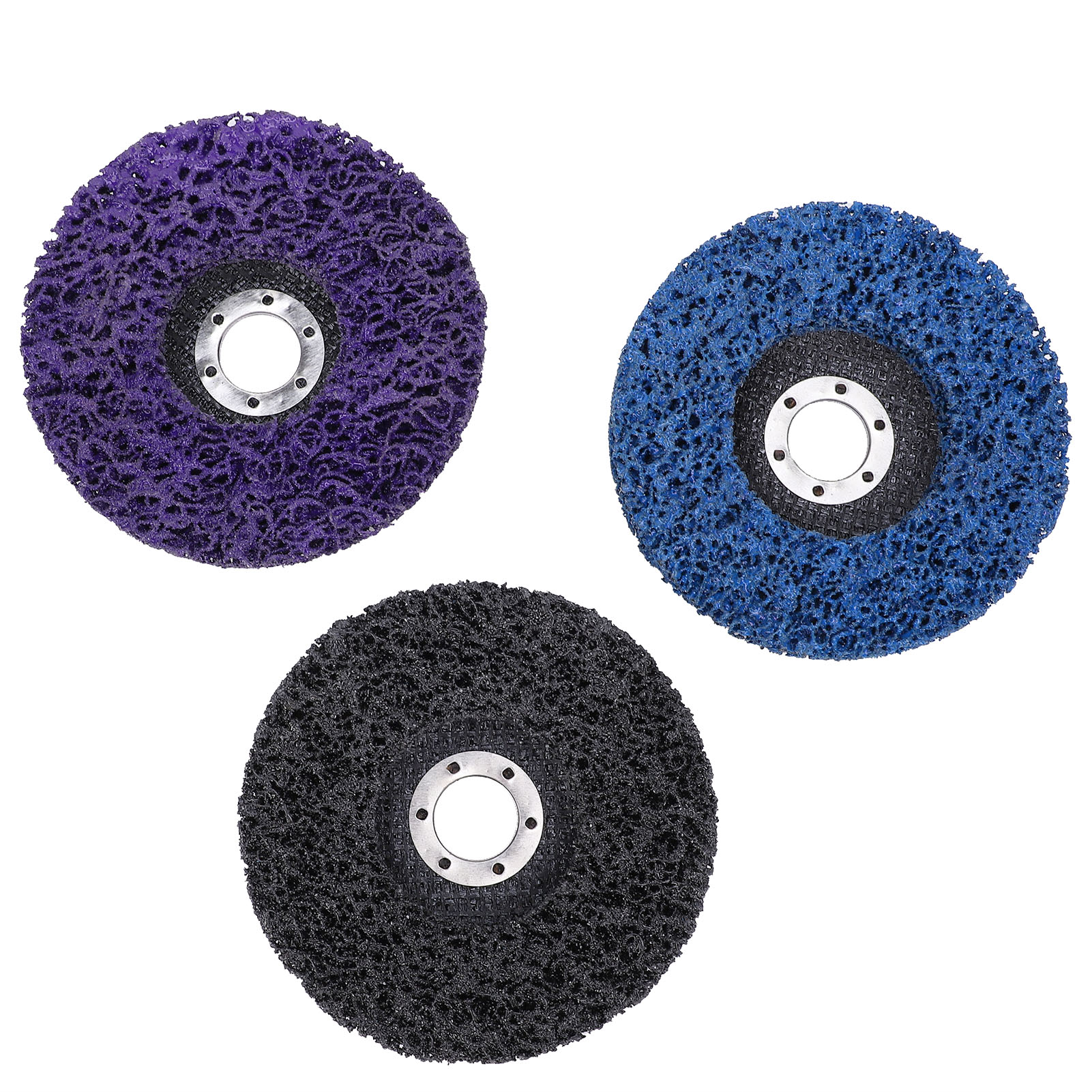 Set Mit 3 Toivize 125-mm-polierscheiben, Elastisches Harz, 22-mm-bohrung, Schwarz, Blau, Lila Für Winkelschleifer