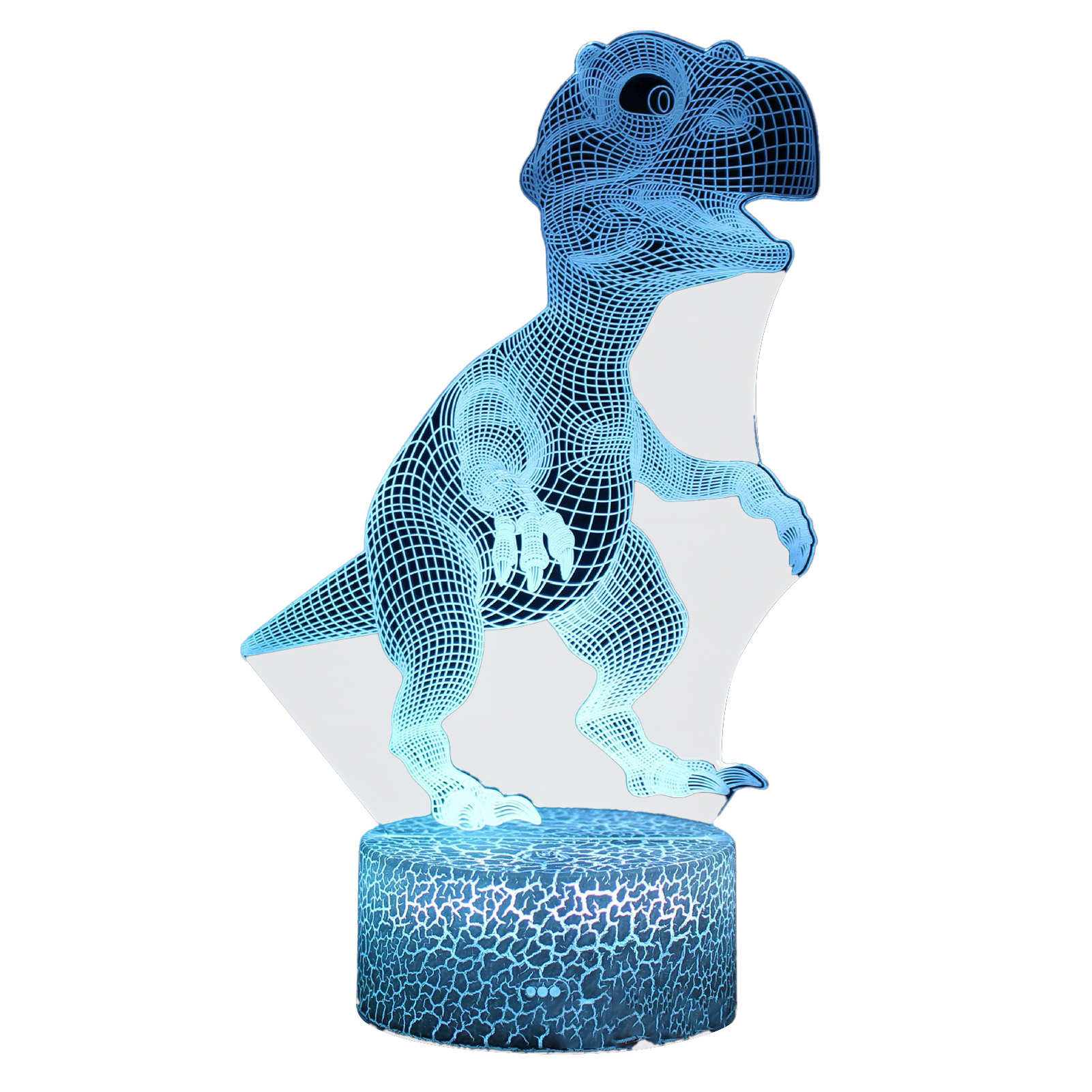 Toivize 3d-dinosaurier-led-nachtlicht, Schwarzes Acryl, Touch-steuerung, Fernbedienung, 16 Farben, Kinderzimmerdekoration, Originelles Geschenk, Design