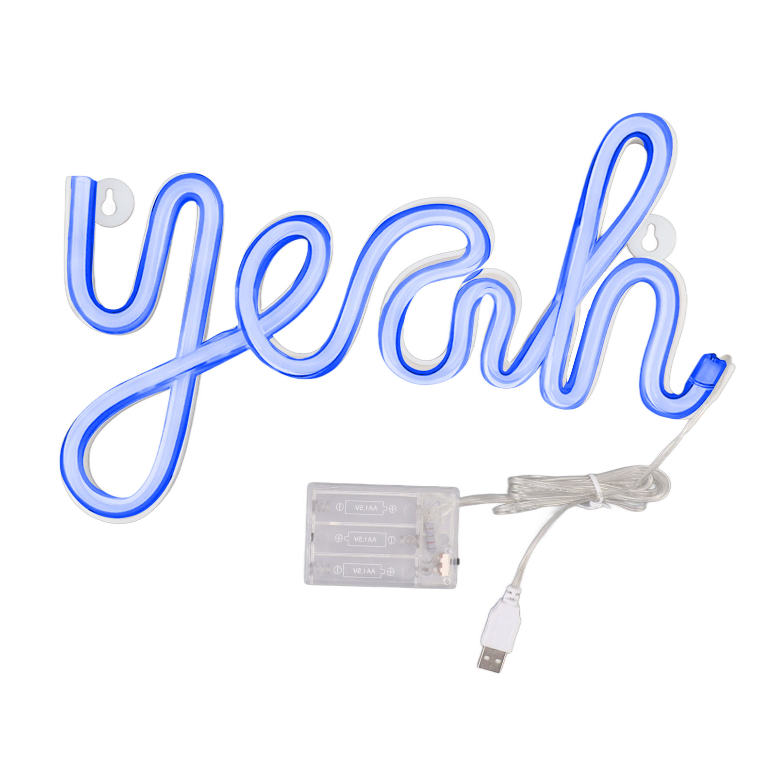 Toivize Yeah Blaues Led-neon-wandschild 34x18cm Pvc/abs, Sanftes Licht, Usb-/batteriebetrieb, Trendige Dekoration