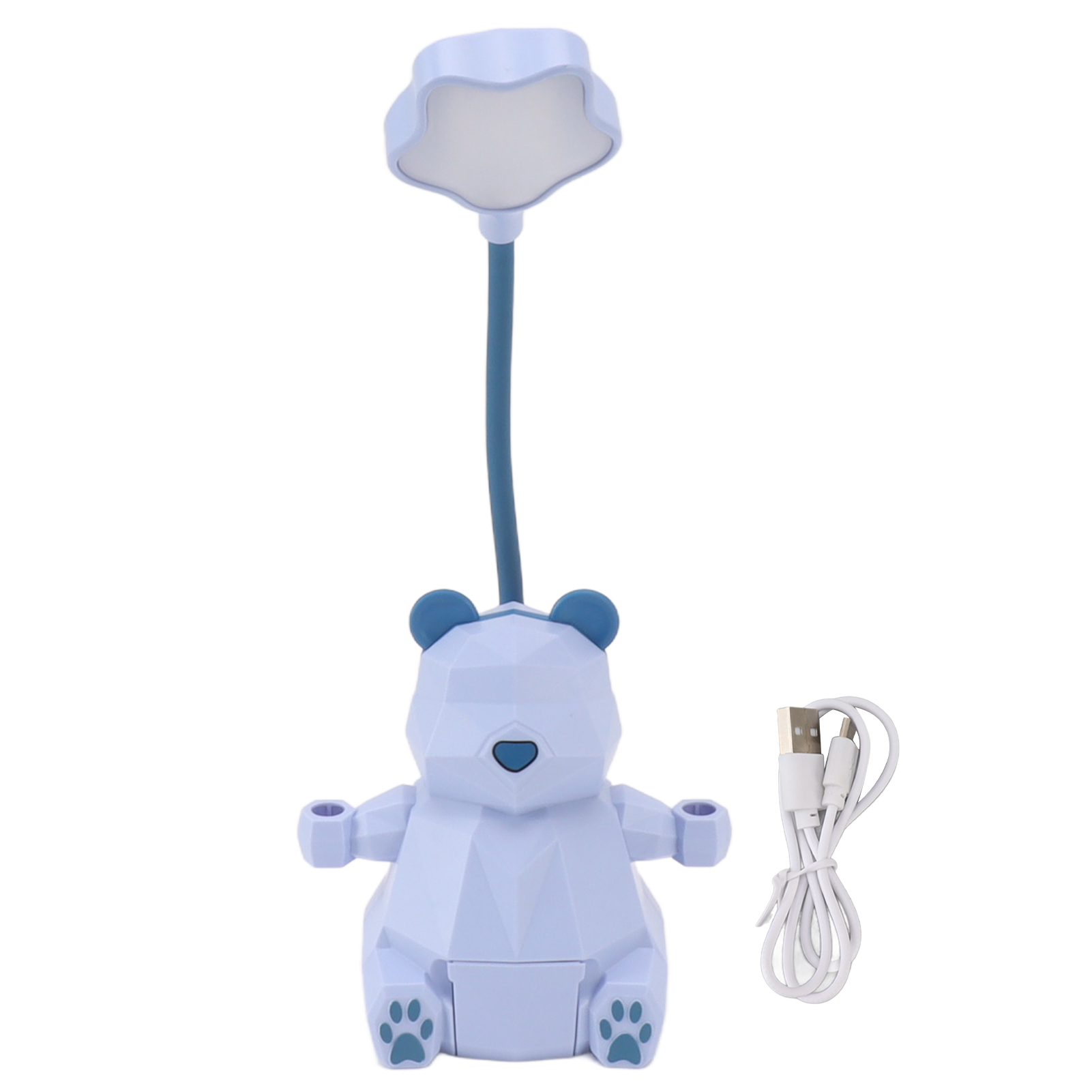 Wiederaufladbare Led-schreibtischlampe In Bärenform Mit Usb-anschluss, Augenschutz, 2 Lichtmodi, Integrierte Stiftablage, Niedliches Design