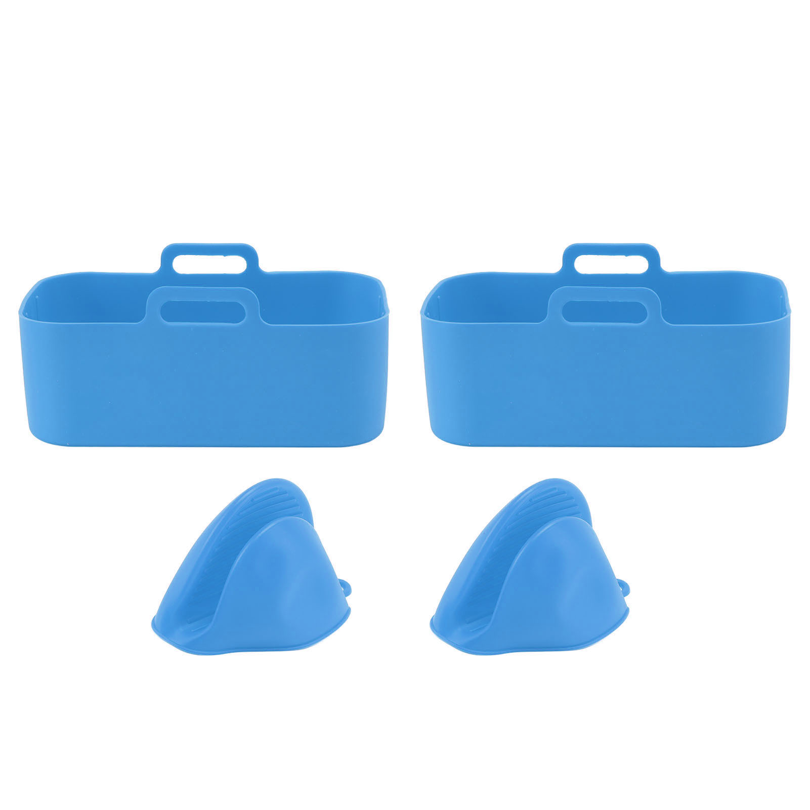 2er-set Silikon-einsätze Für Ninja Dz201 Foodi Heißluftfritteuse, 8 Qt, Rechteckig, Antihaftbeschichtet, Hitzebeständig Bis 230 °c, Blau