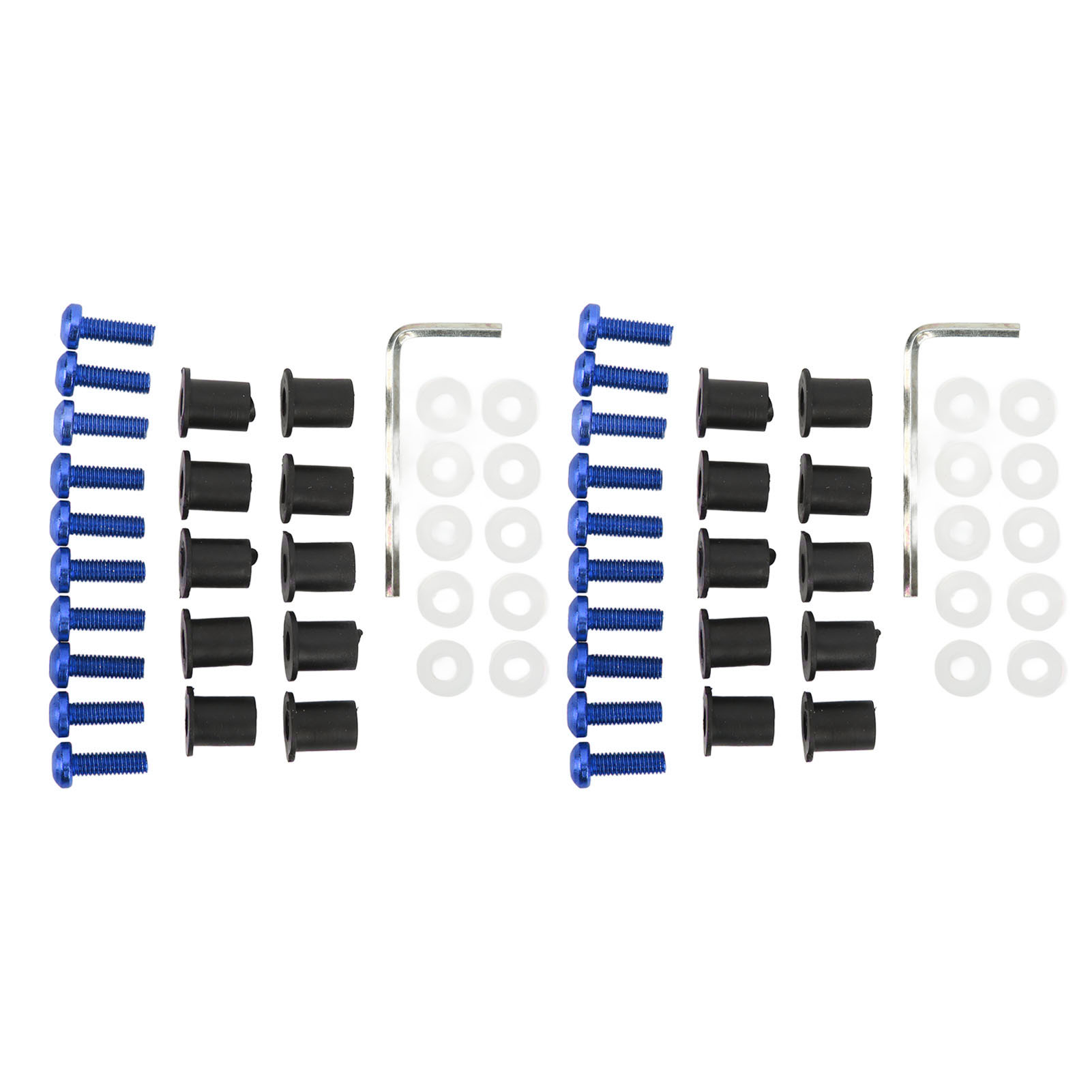 Toivize 20-teiliges Motorrad-windschutzscheiben-schraubenset M5x16mm, Blau Eloxiertes Aluminium, Mit Gummimuttern Und Unterlegscheiben Für Eine Stabile Befestigung
