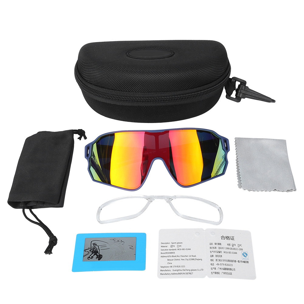 Toivize Polarisierte Radbrille – Marineblauer Aluminiumrahmen, Inklusive Gläser Für Kurzsichtigkeit, Uv400-schutz