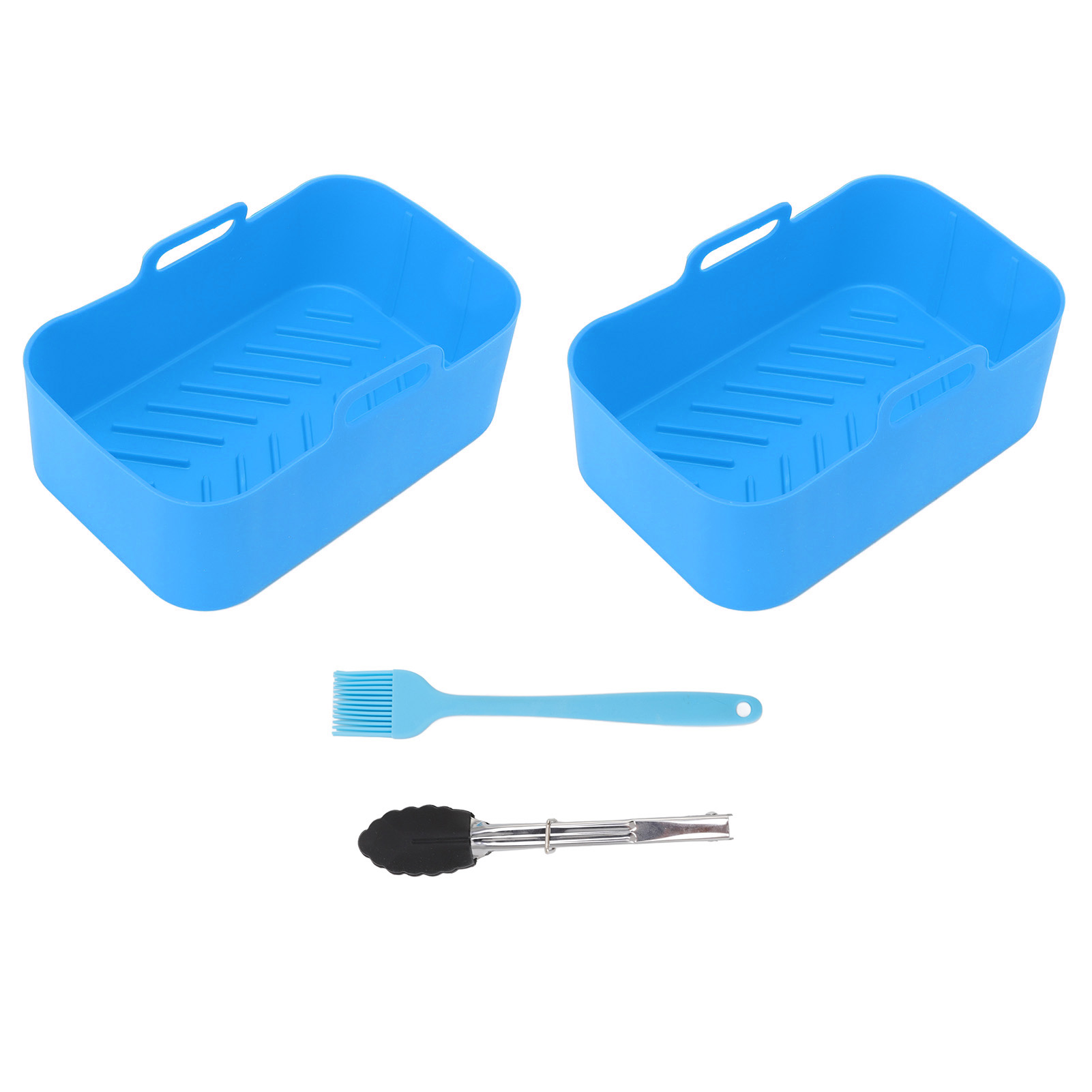 2er-set Silikon-einsätze Für Air Ninja Dz201 Foodi 8qt Fritteuse – Antihaftbeschichtung, Blau, 19,5 X 12,7 Cm