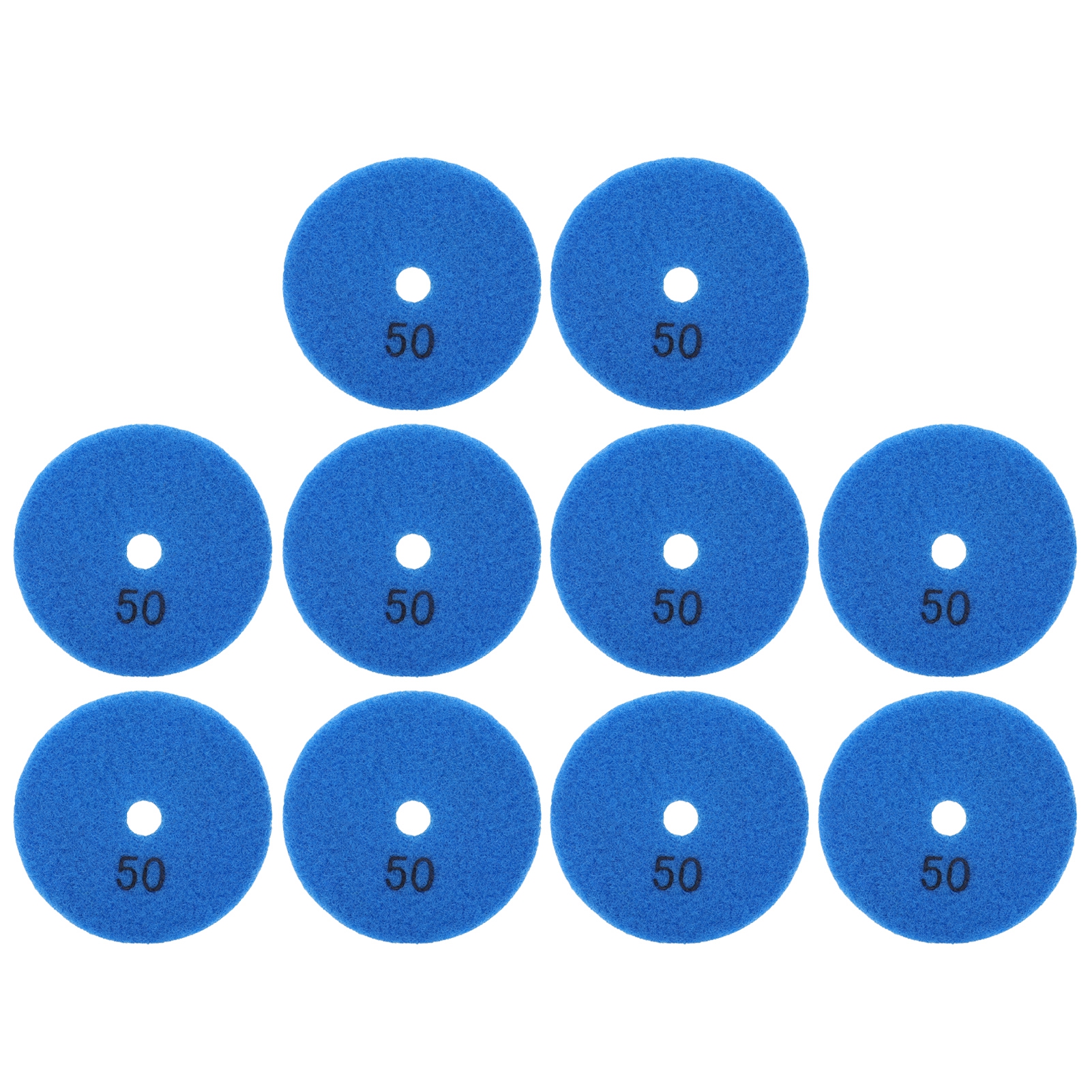 Set Mit 10 Diamantschleifscheiben (80 Mm, Körnung 50) Für Marmor, Beton, Stein Und Hochbeständiges Harz – Blau