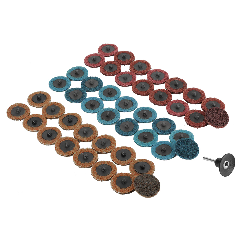 2" (50 Mm) Schleifscheiben – 45 Stück, Körnung 180/320/400, Farben Rot, Gelb, Blau, Für Winkelschleifer
