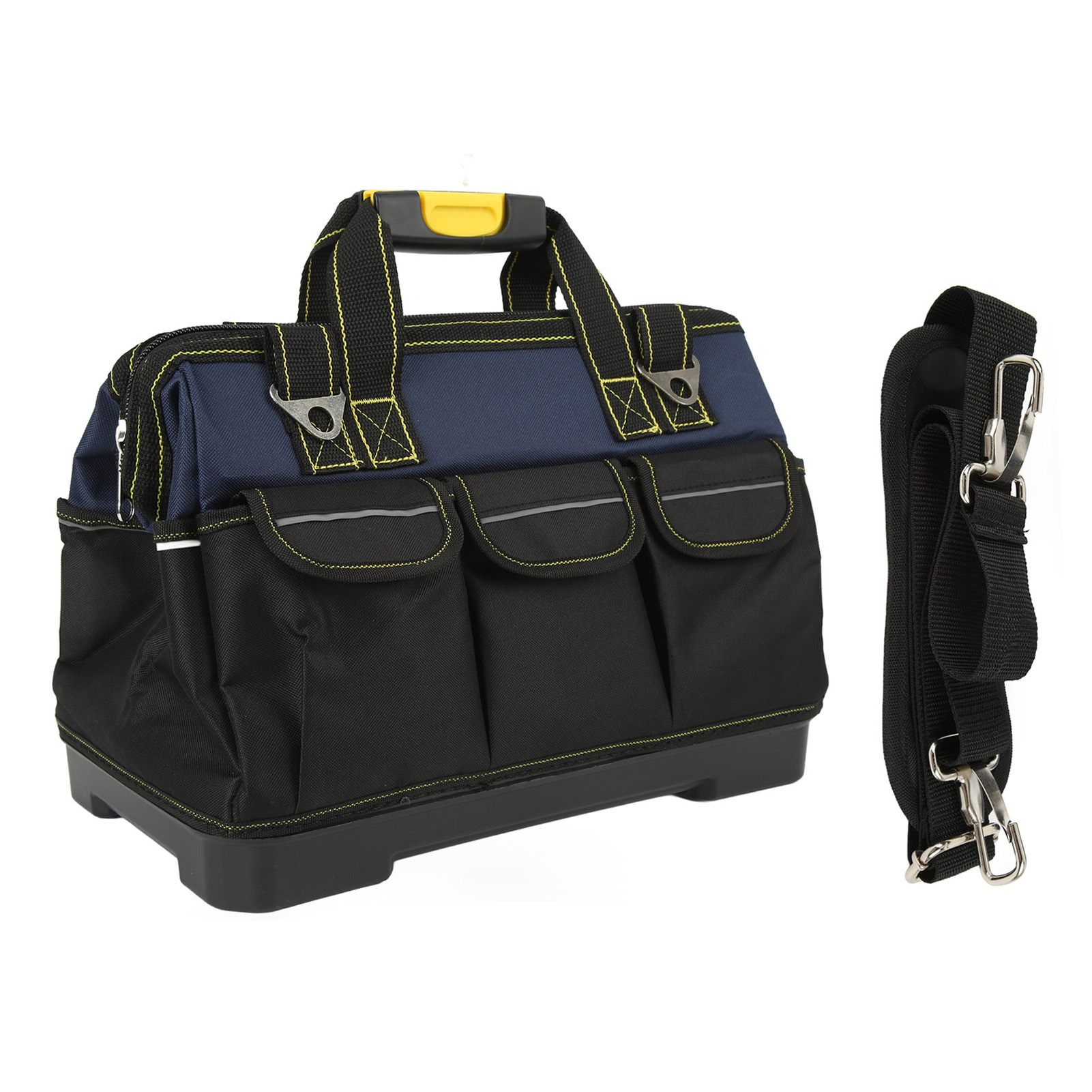 Toivize Werkzeugtasche (48 Cm) – Wasserdichtes 1680d Oxford-gewebe, Weite Öffnung, 5 Taschen, Blau/schwarz, Für Werkstatt Und Baustelle