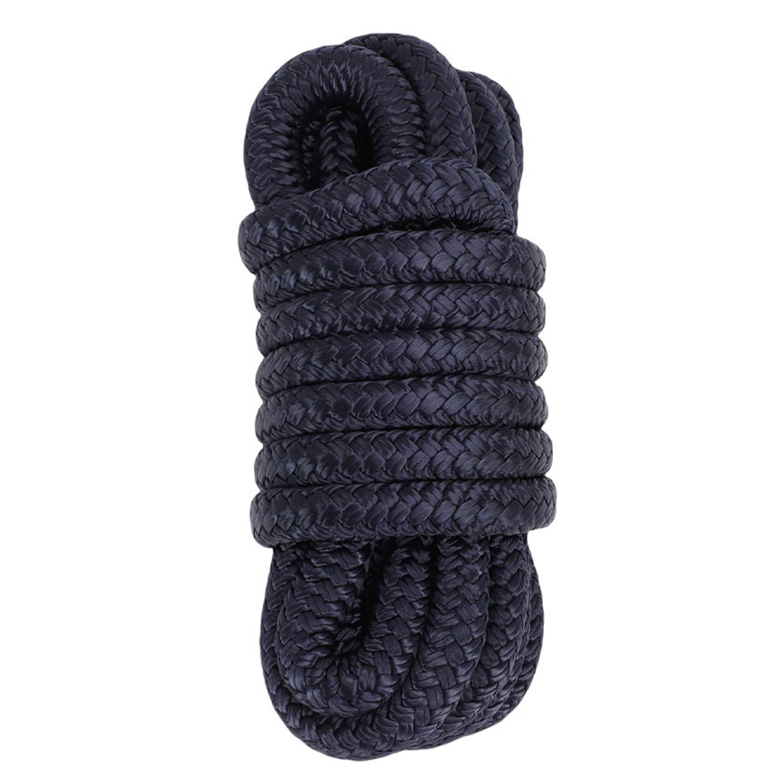 Doppelt Geflochtenes Nylon-festmacherseil, 9,5 Mm X 4,5 M, 30 Cm Ösen, Marineblau