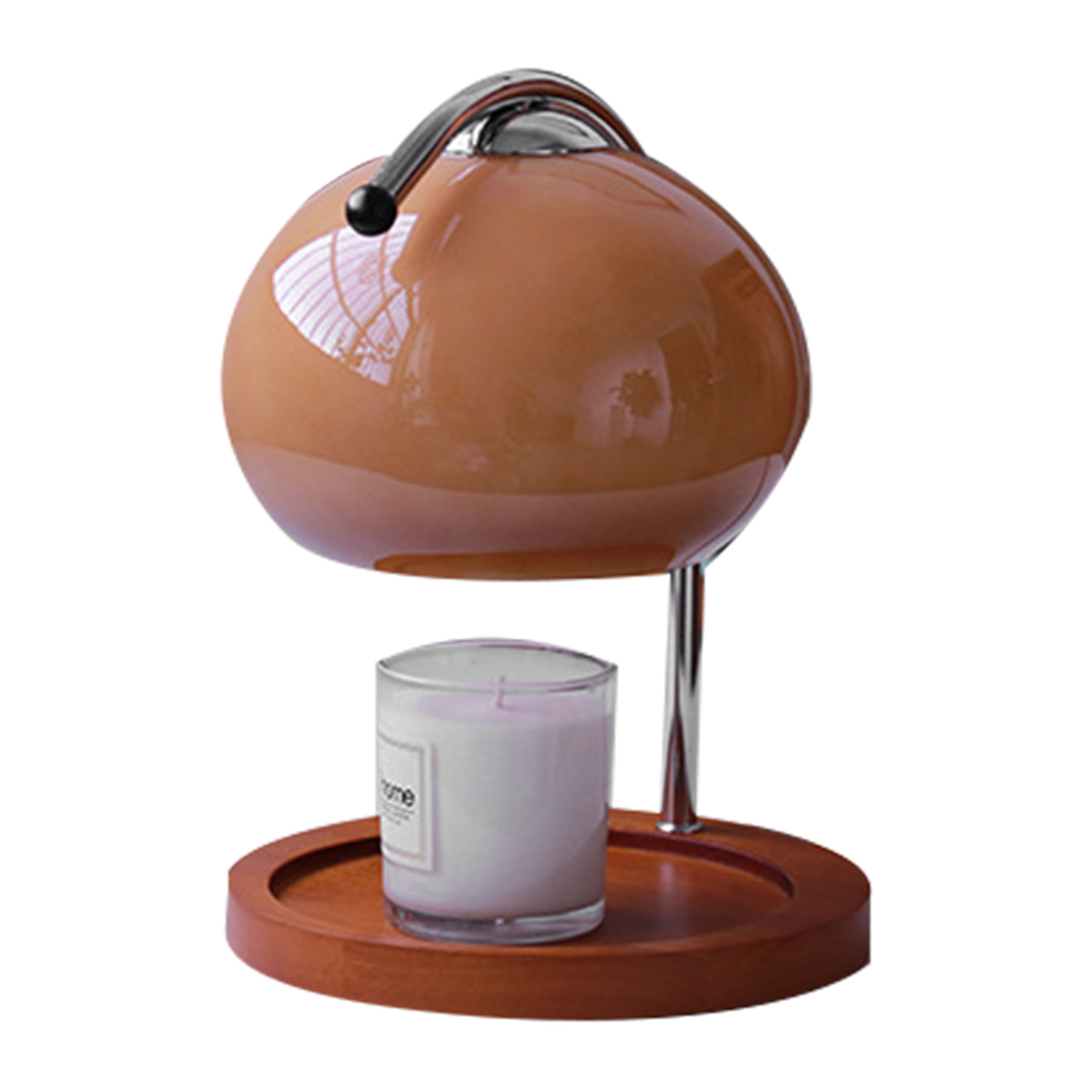 Aromatische Retro-wachslampe Aus Holz Und Rauchglas Mit Dimmer, Flammenloser Raumduft Für Das Schlafzimmer