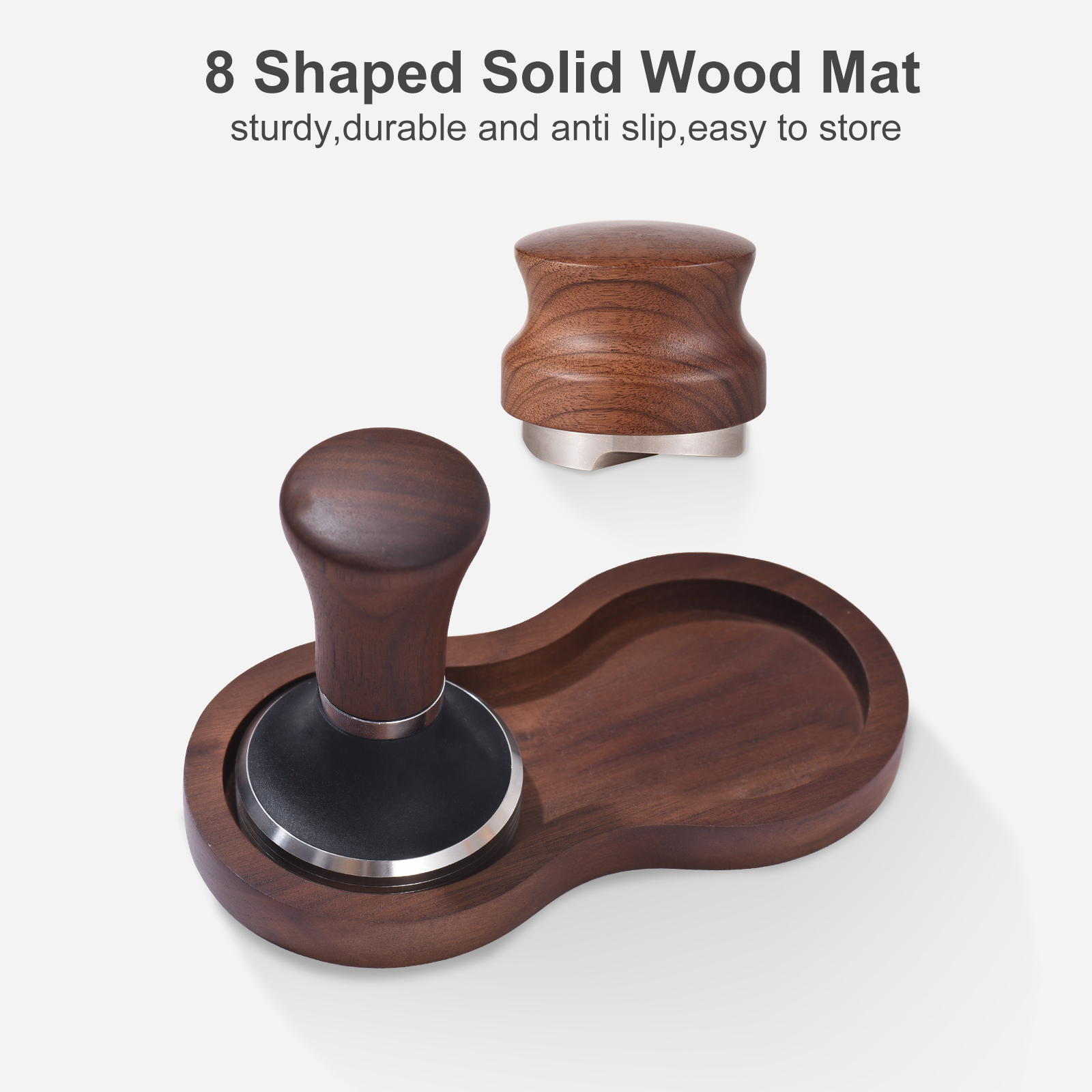 Kaffeetamper-set 58 Mm Edelstahl Walnussholz Professioneller Espressospender Ergonomisches, Elegantes Und Robustes Design