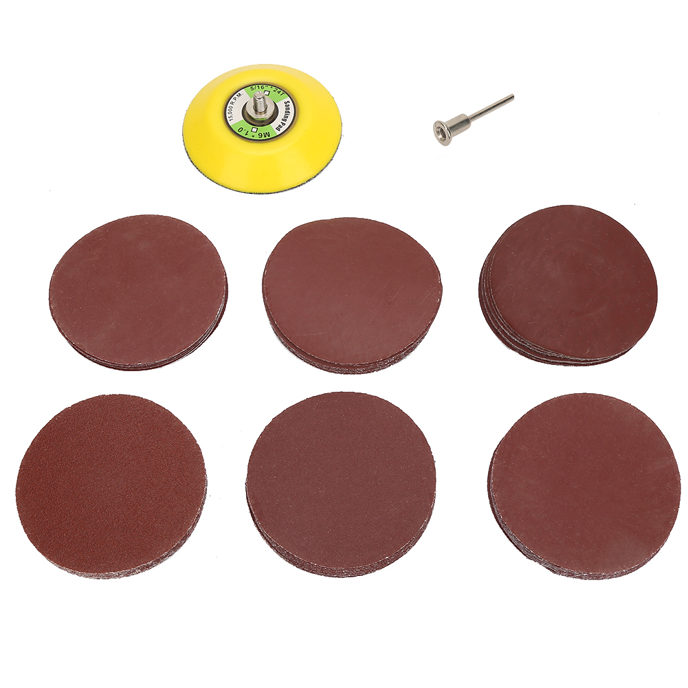 Set Mit 60 Runden Schleifscheiben, 75 Mm (3 Zoll) – 60 Stück (je 10 Stück In Den Körnungen 100, 240, 600, 800, 1000 Und 2000) + Kleberücken + Schleifstange