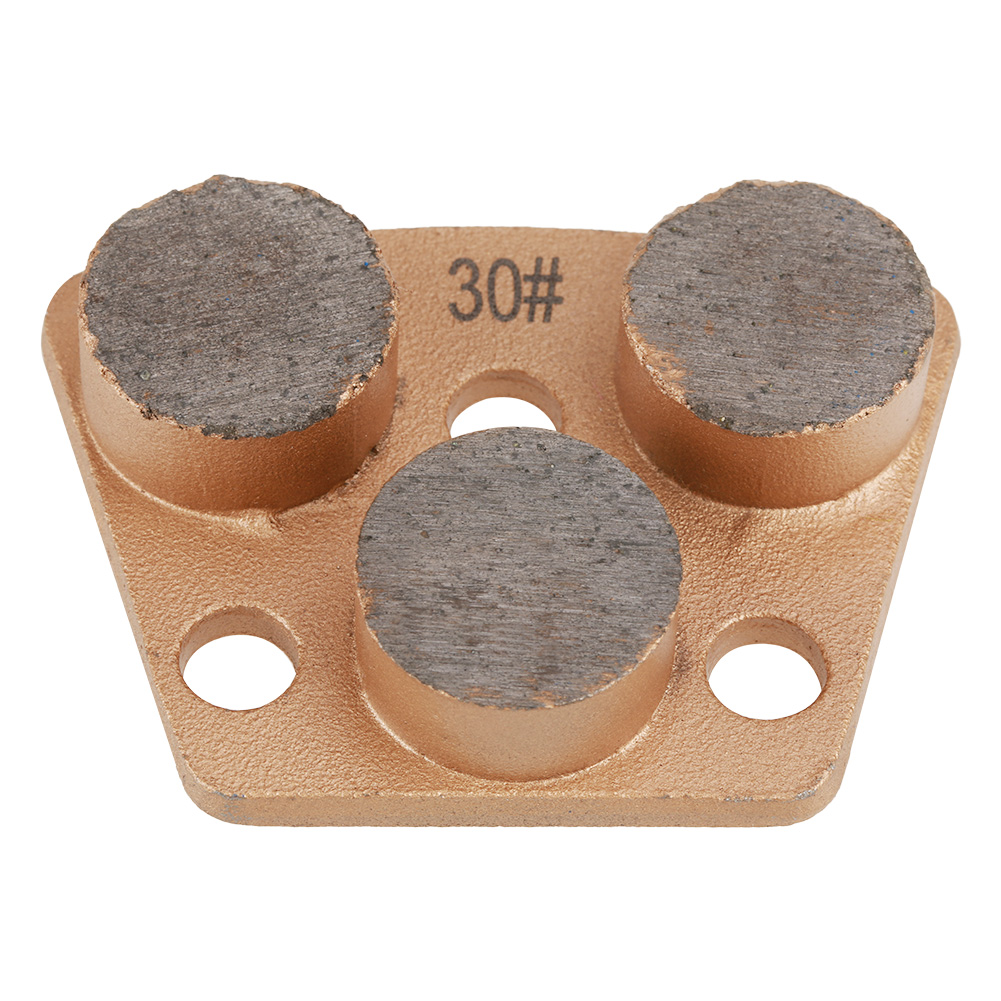 Trapezförmige Diamantscheibe, Körnung 30, 3 Löcher, 3 Runde Zähne Für Betonschleifer, Magnetische Schnellbefestigung, 7,5 X 5,5 Cm