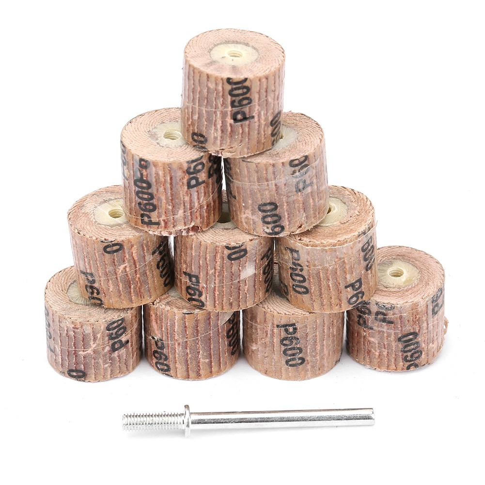 Set Mit 10 Geflügelten Schleifscheiben Ø15 Mm, Körnung 600 Zum Polieren Und Entgraten Von Metall, Hochwertiges Schleifvlies