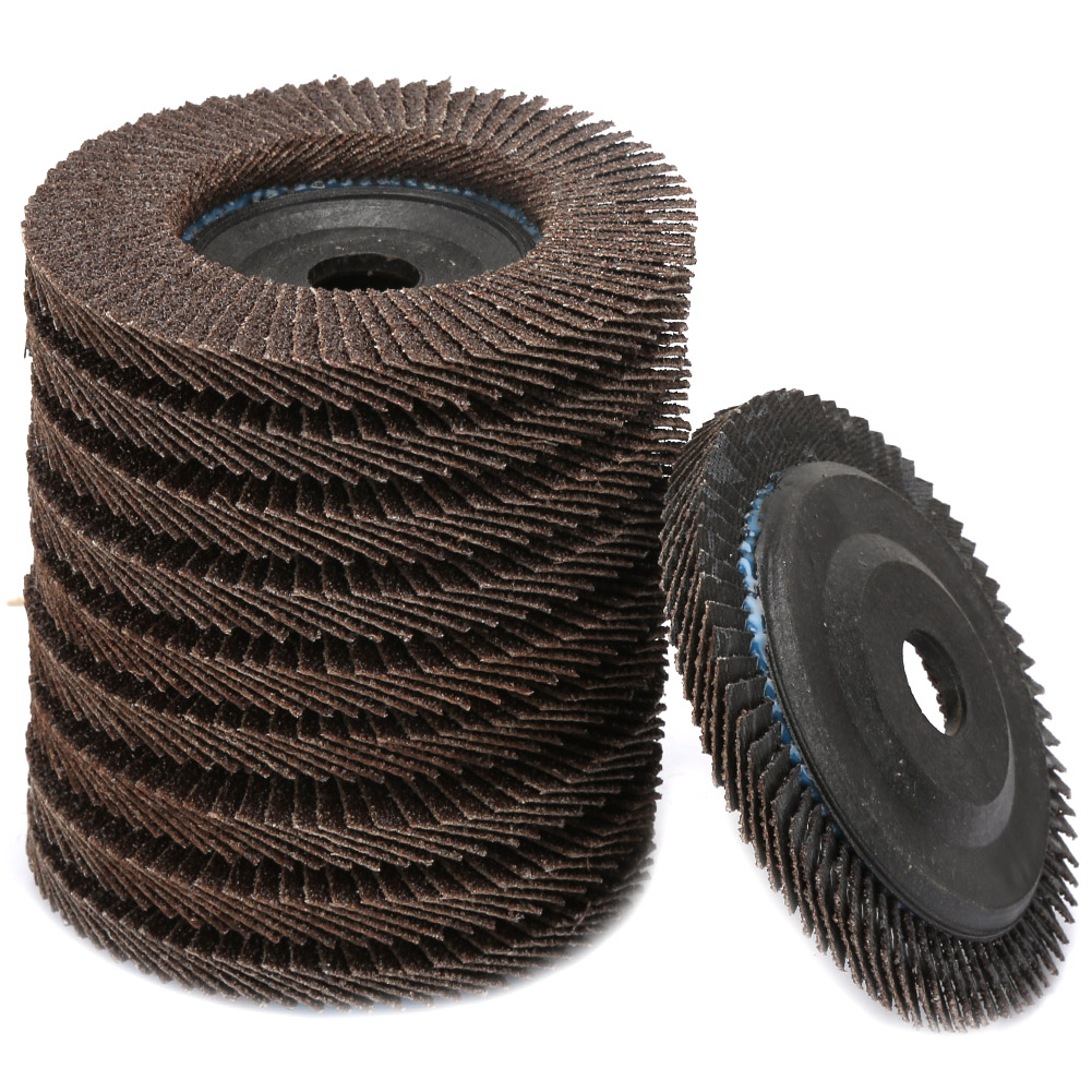Set Mit 10 Flachen Schleifscheiben 75 Mm – Kalzifiziertes Gewebe, Körnung 60, Edelstahlträger Und Verstärkter Kunststoffdeckel Zum Polieren