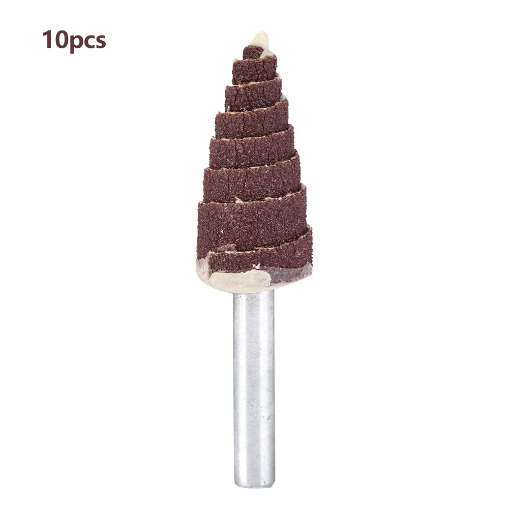 Toivize 10-teiliges Set Konischer Schleifköpfe – Ø16 Mm Schaft 6 Mm, Hochfestes Schleifpapier Für Rotationswerkzeuge, Präzisionsschleifen