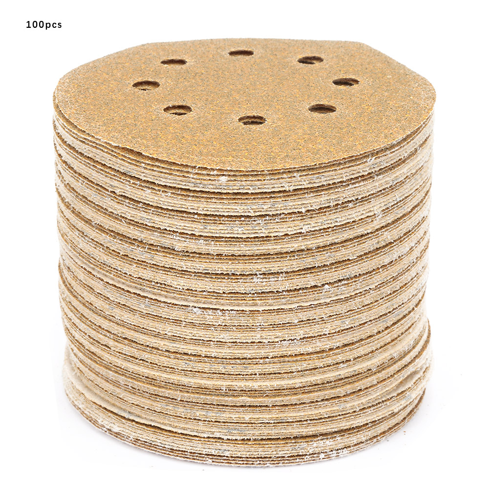 125-mm-schleifscheiben, Körnung 60, Klettverschluss, 8 Löcher, 100 Stück Pro Packung Zum Grobschleifen Von Holz Und Metall