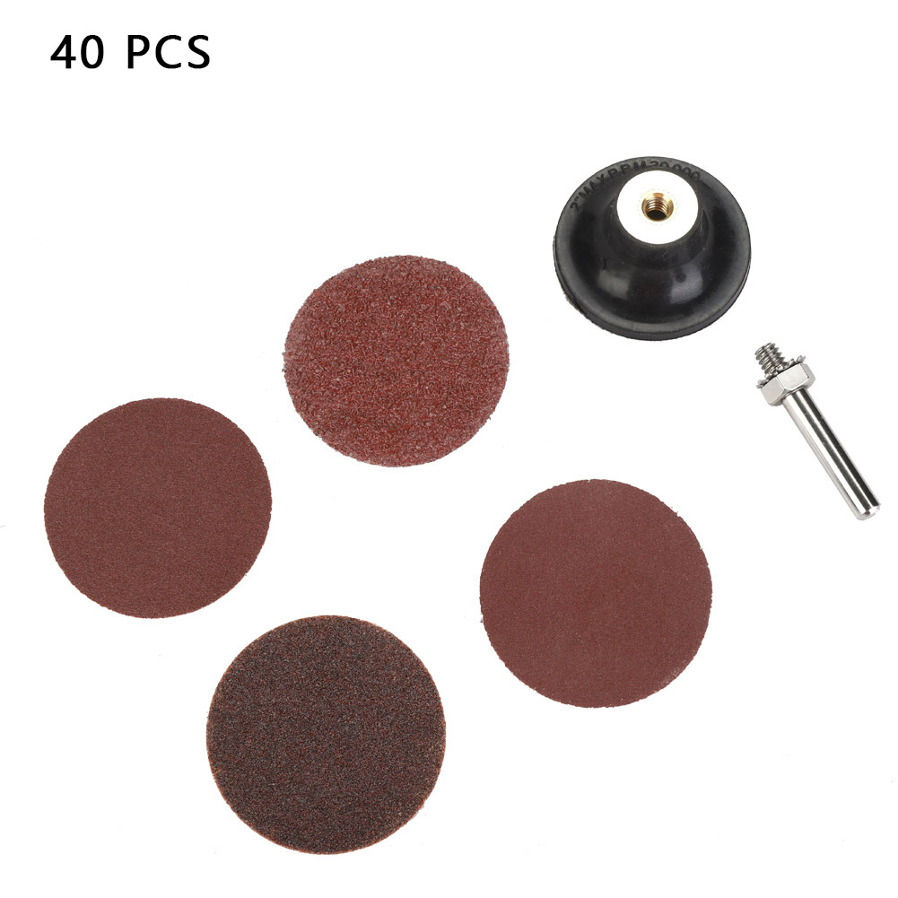 Runde Schleifscheiben Mit 2 Zoll (50,8 Mm) Durchmesser – 40 Stück (10 Stück Pro Körnung: 40/80/120/240), Siliziumkarbid, Mit Kleberückseite