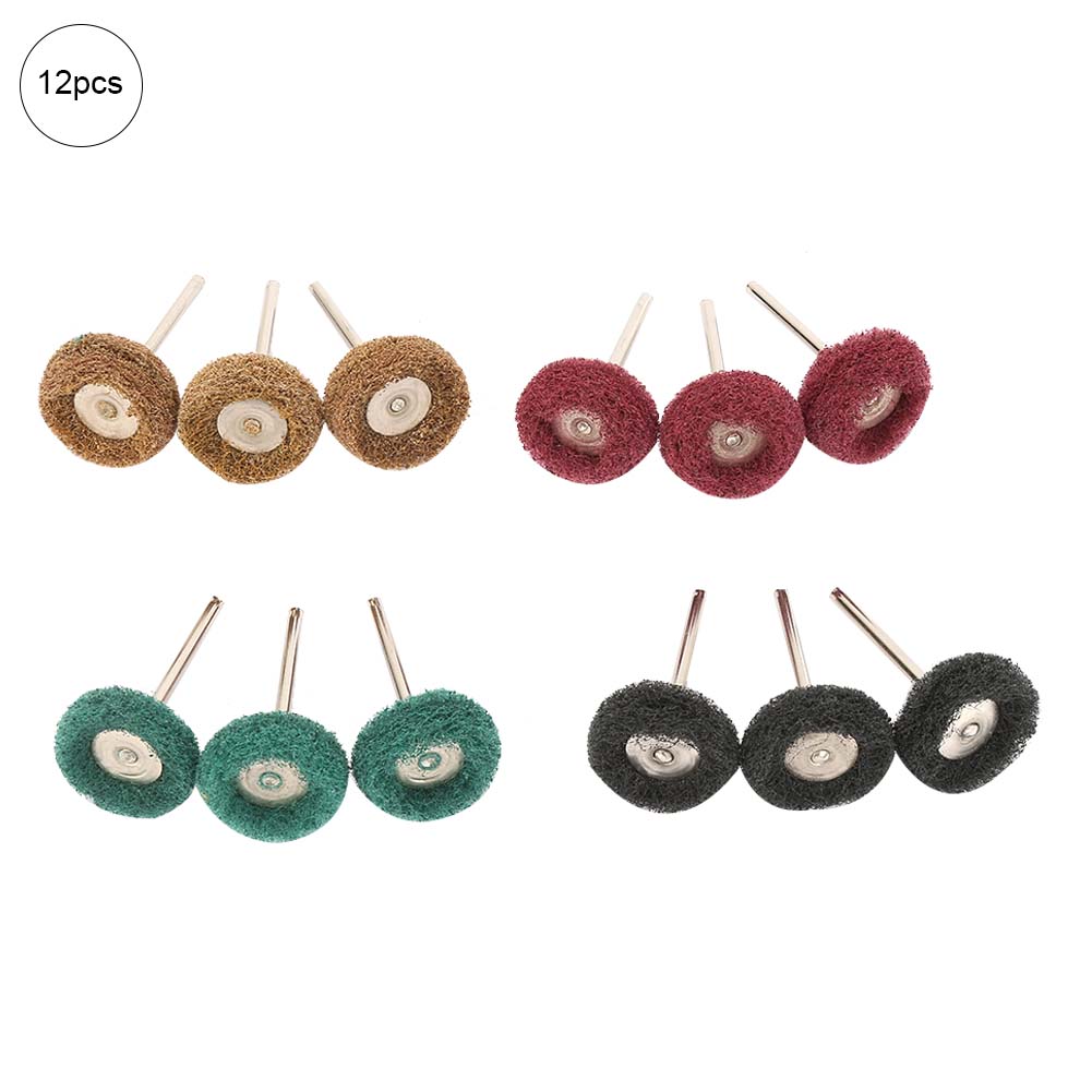 Set Mit 12 Faser-schleifscheiben (25 Mm) – Polieren Und Entlacken Für Elektrische Winkelschleifer, Braun/grün/rot/schwarz