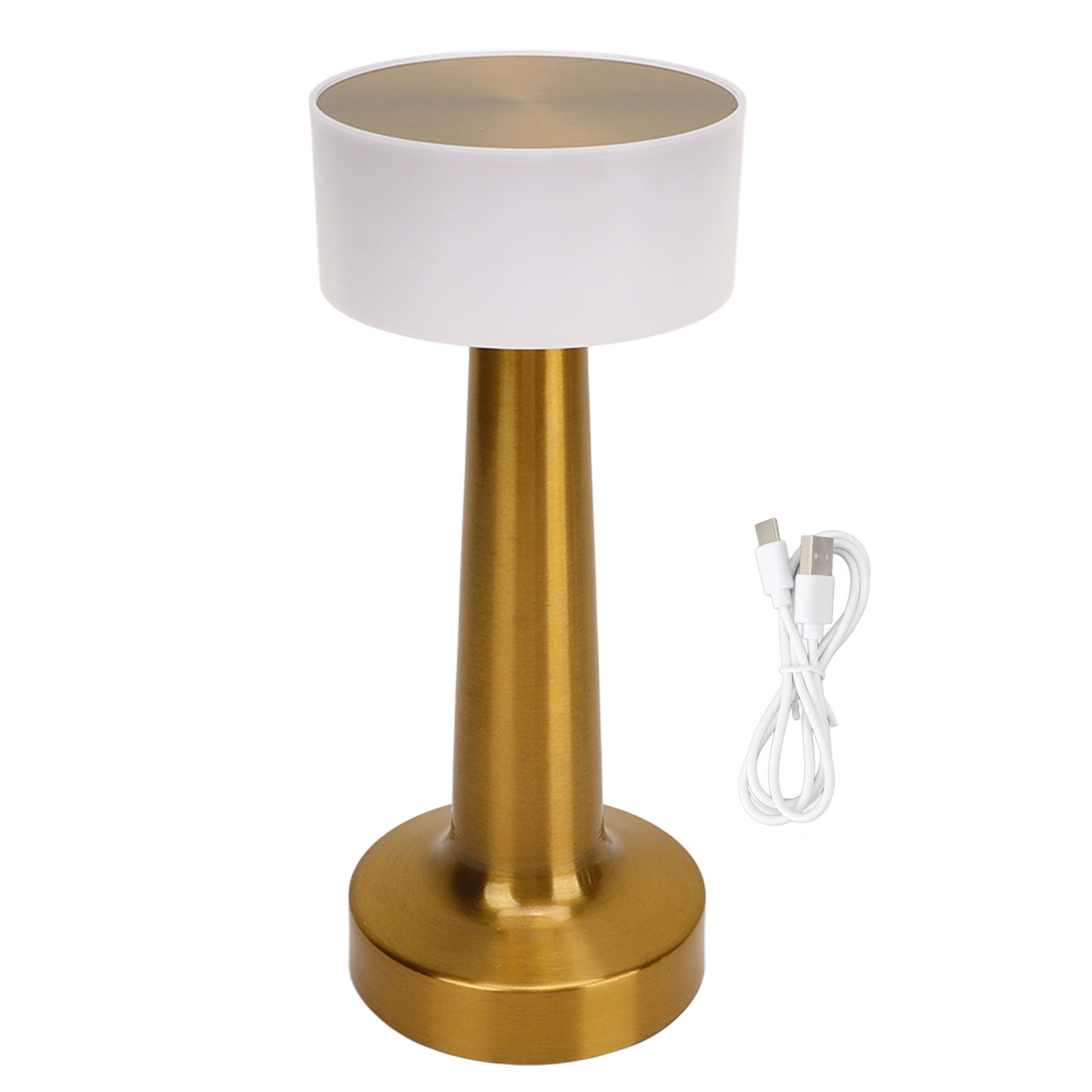 Retro-nachttischlampe Mit Touch-funktion Aus Metall Und Acryl, Usb-aufladbar, 3 Farbtemperaturen, Elegantes Vintage-design Für Den Innenbereich