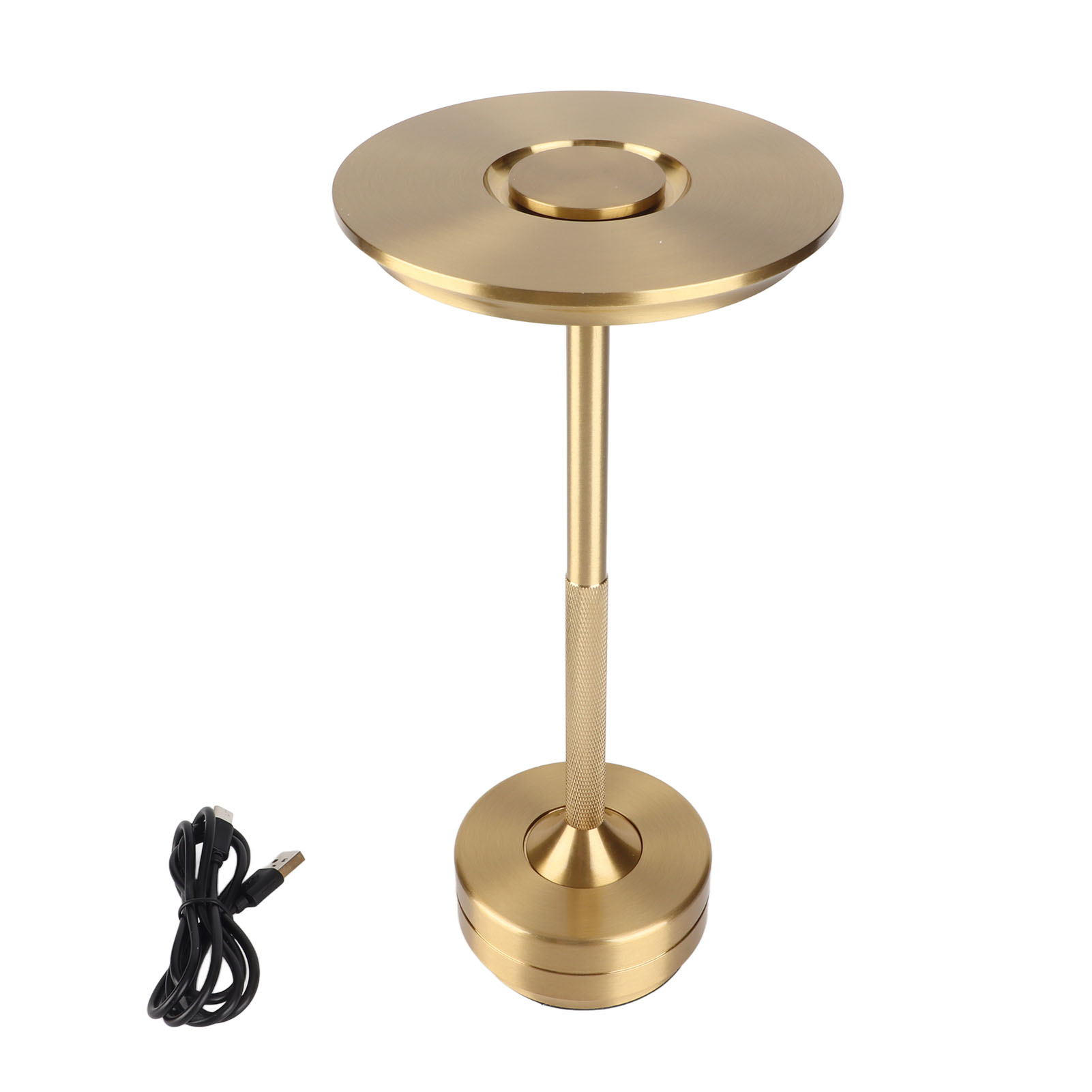 Kabellose Led-schreibtischlampe, Goldfarbenes Aluminium, 28,5 Cm, Usb-aufladbar, 3 Helligkeitsstufen, Modernes Design Für Den Innen- Und Außenbereich