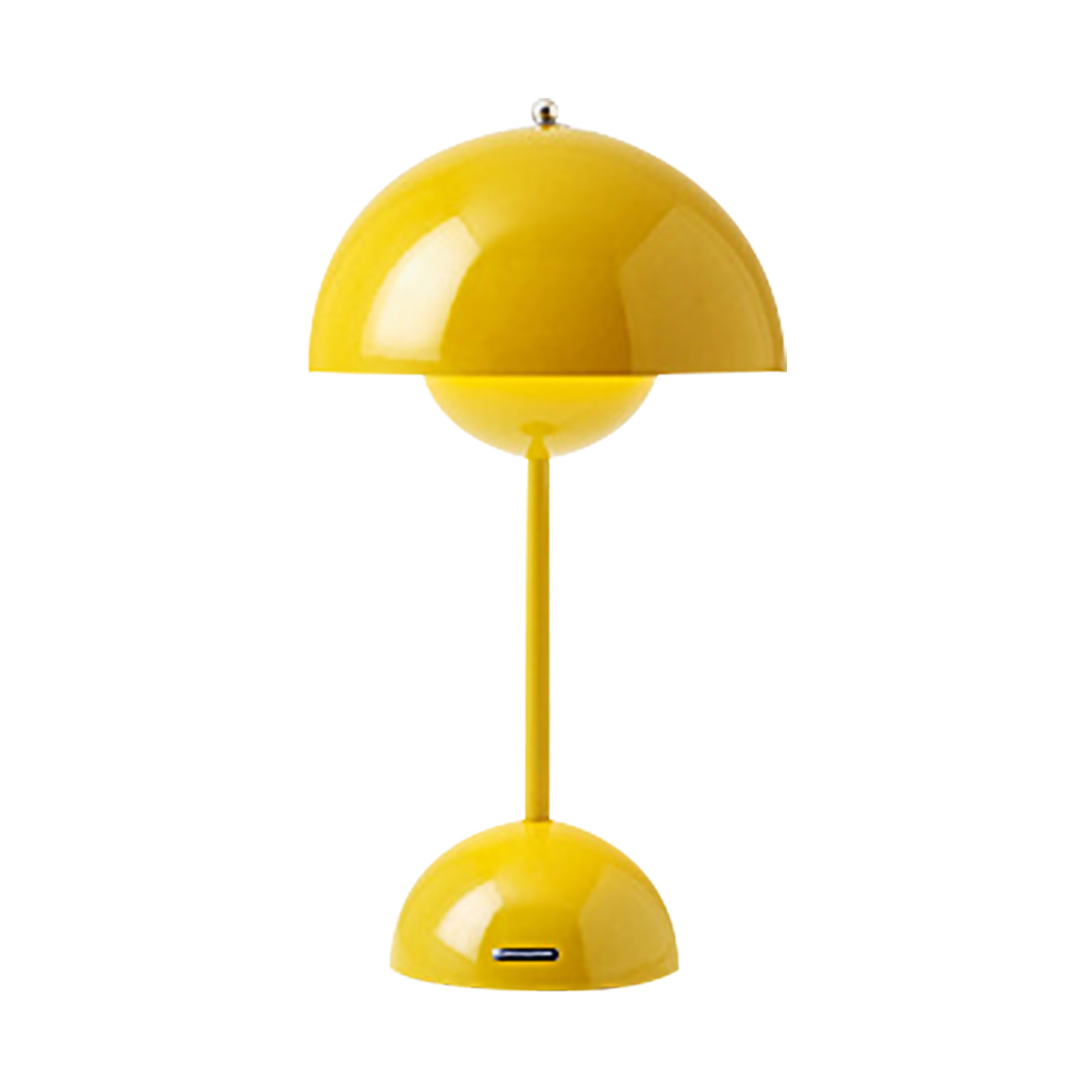 Wiederaufladbare, Kabellose Led-tischleuchte Mit Usb-anschluss, Gelbem Pvc-lampenschirm Und Dimmbarem 3600-mah-akku