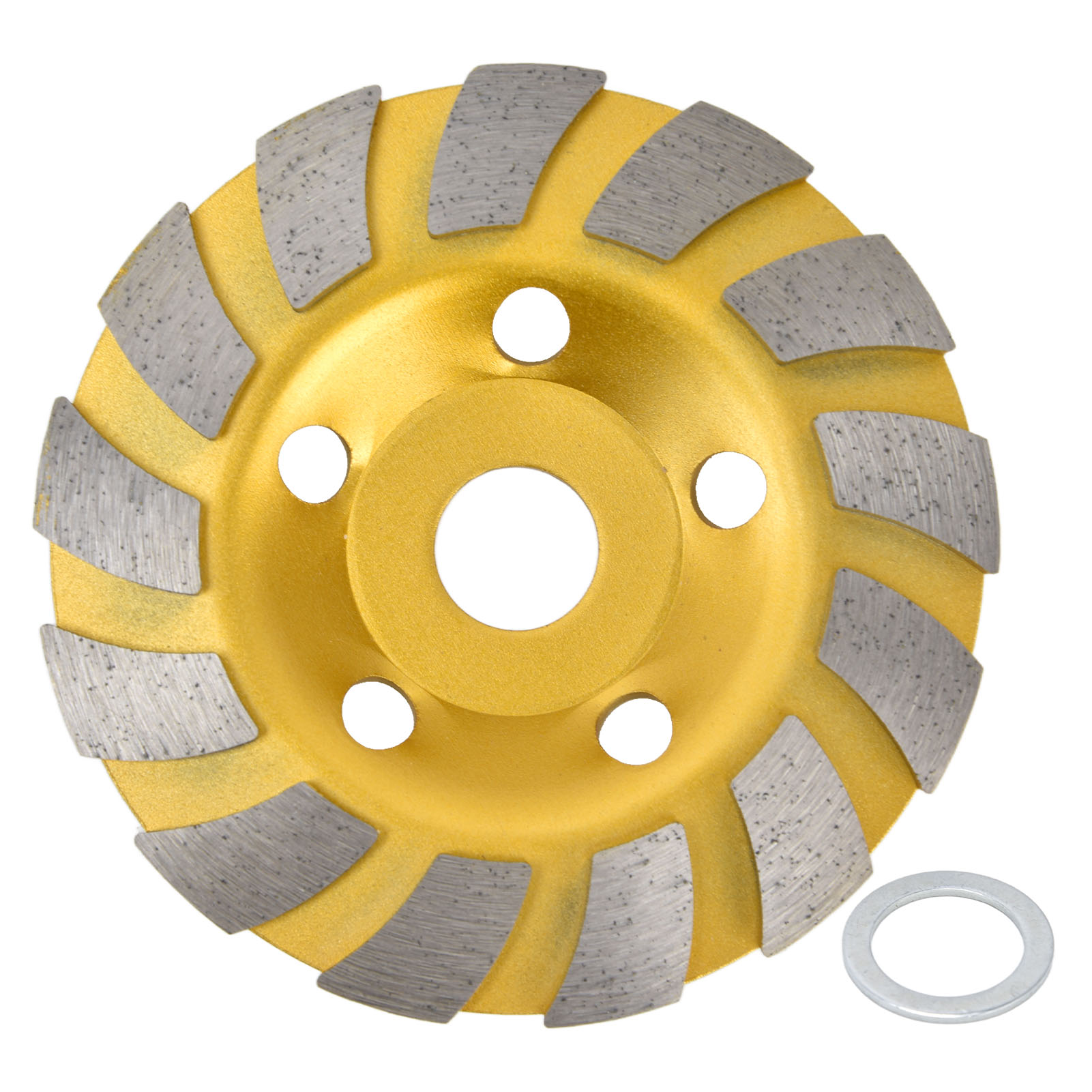 Toivize 125 Mm Turbo Hochleistungs-diamantschleifscheibe Mit Segmenten Für Beton, Stein Und Marmor, 22,23 Mm Bohrung, Gelb