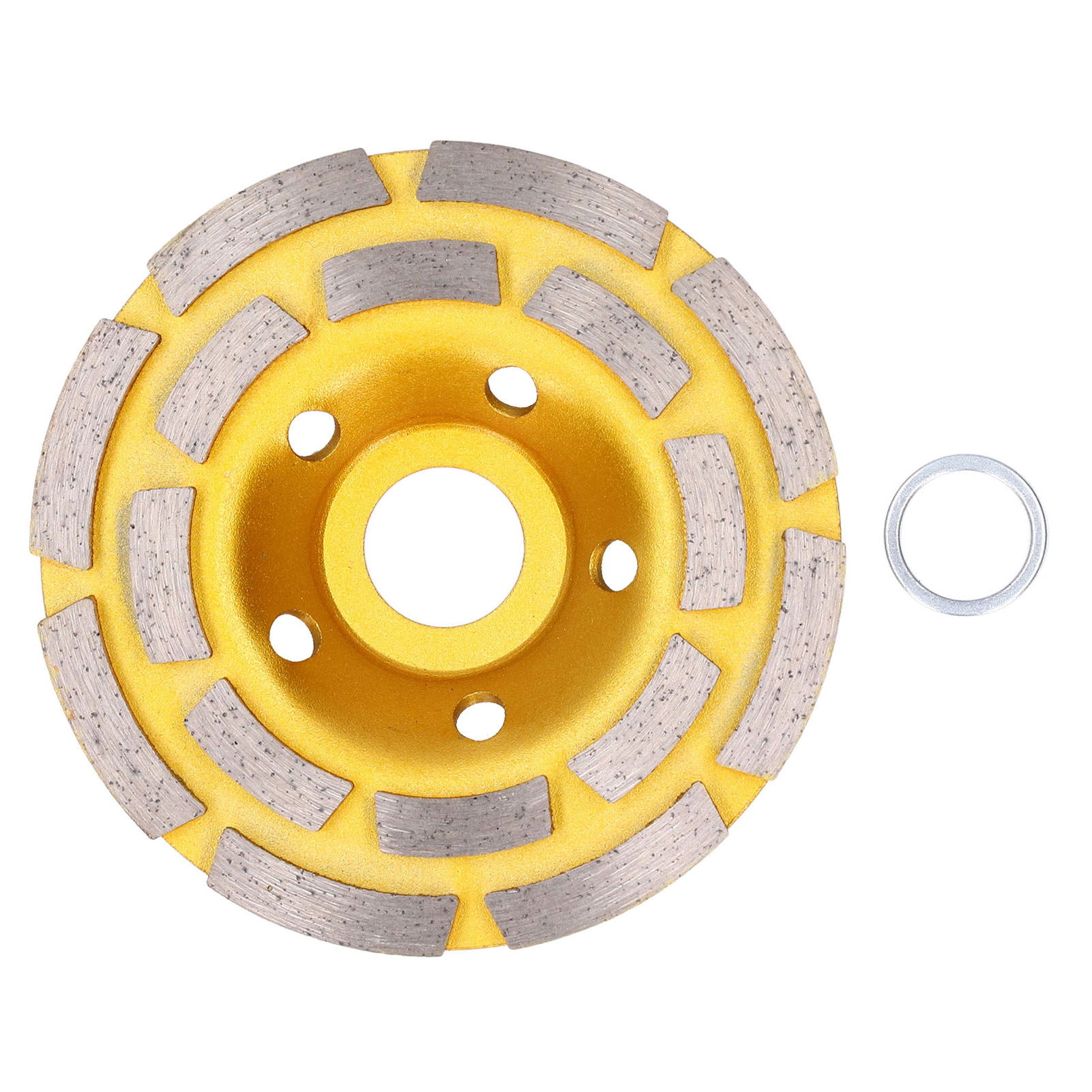 4-zoll-doppelreihen-diamantschleifscheibe Für Beton, Granit, Marmor, 100 Mm Gelb, Industriell, Belüftet, Zum Trocken- Und Nasspolieren