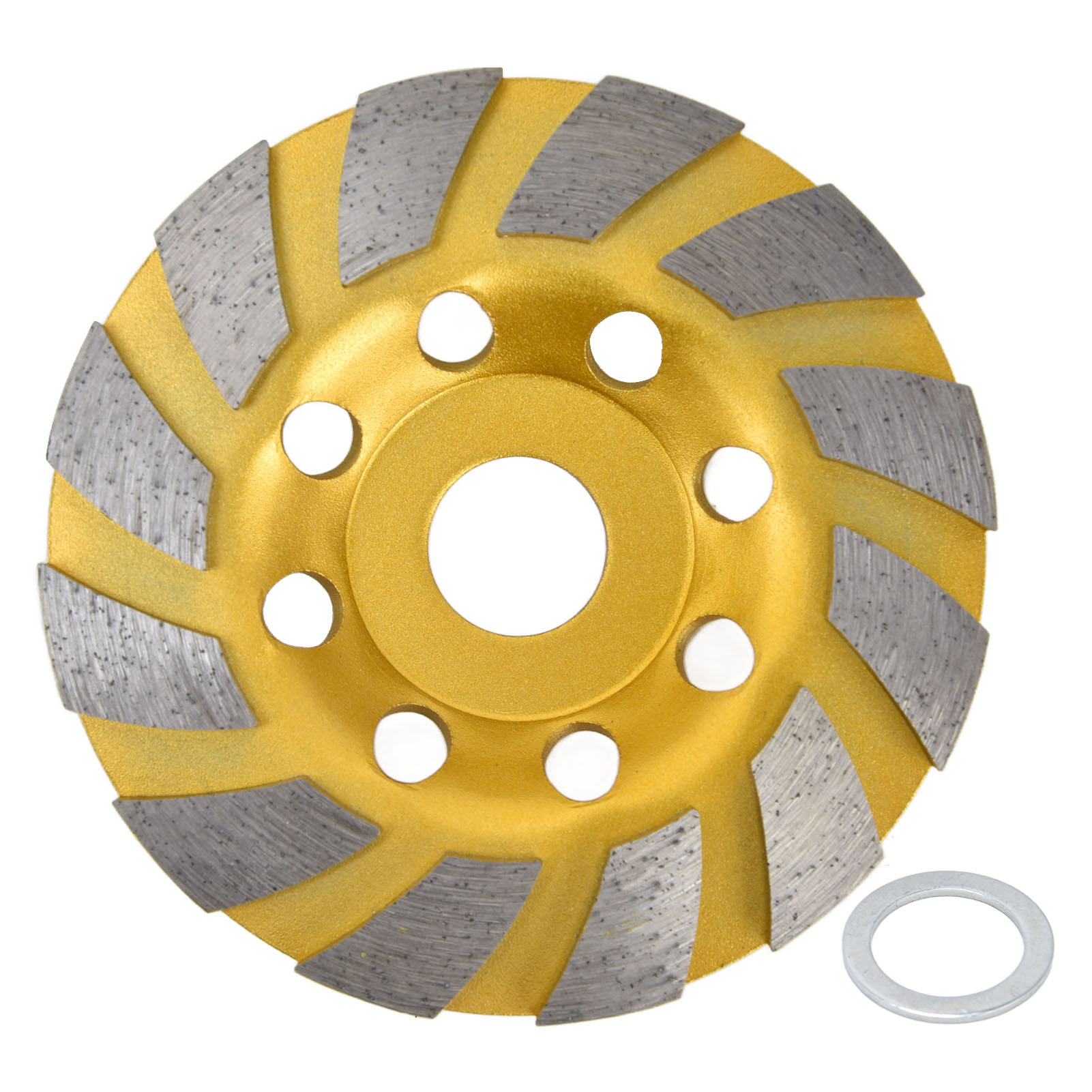 Ortvai 115 Mm Turbo-diamant-betonschleifscheibe, 22,23 Mm Bohrung, Hochkonzentrierte Gelbe Segmente Für Winkelschleifer, Professioneller Einsatz