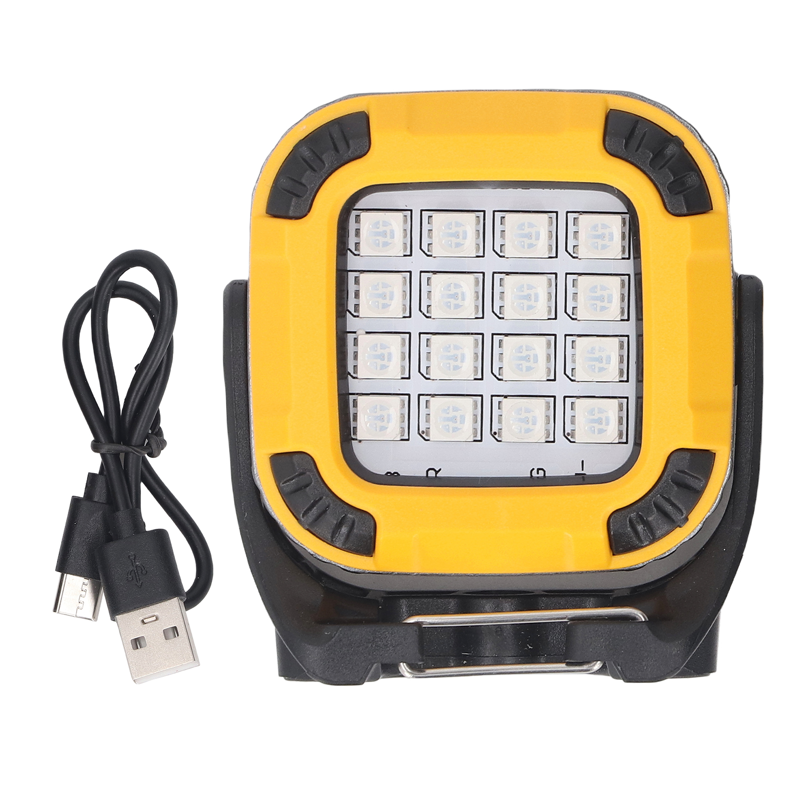 Toivize Cob-arbeitsleuchte, Usb-aufladbar, Magnetisch, 8 Rgb-farbmodi, 360°-drehung, Magnetfuß, Haken, Gelb, Kompakt
