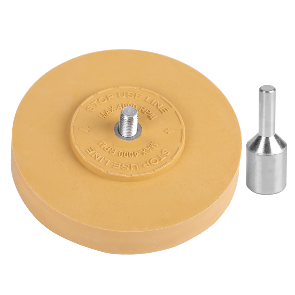 100 Mm Gelbe Gummischleifscheibe M6 Für Kratzfreies Entfernen Von Autolack Und Aufklebern – 1 Stück